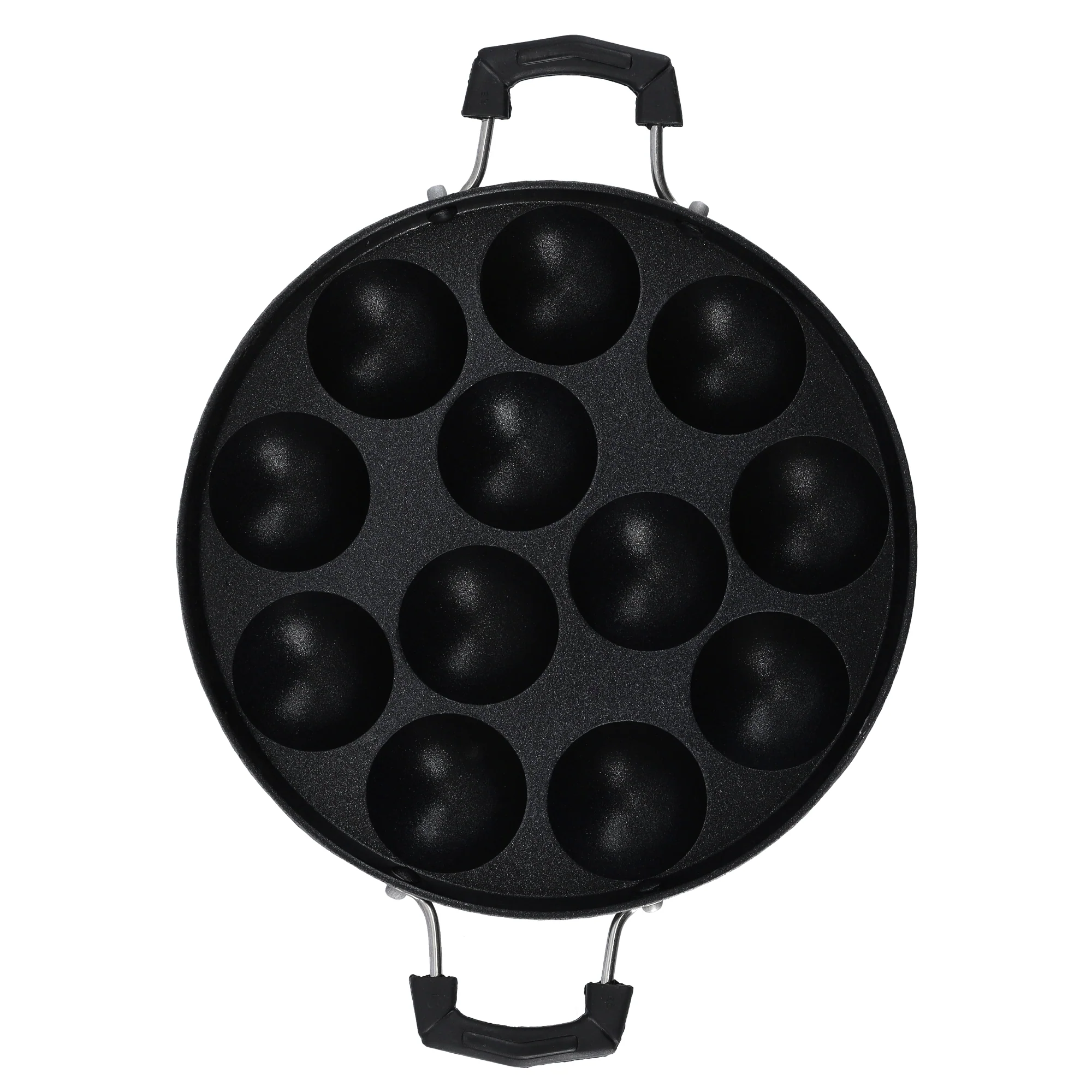 Delcasa DC1154 Aluminium Non-Stick Appa Pathram| Durable Cooking Pan with Even Heat Distribution & Oil Free Cooking| Sturdy Handles & Ideal for Paniyaram Snacks|