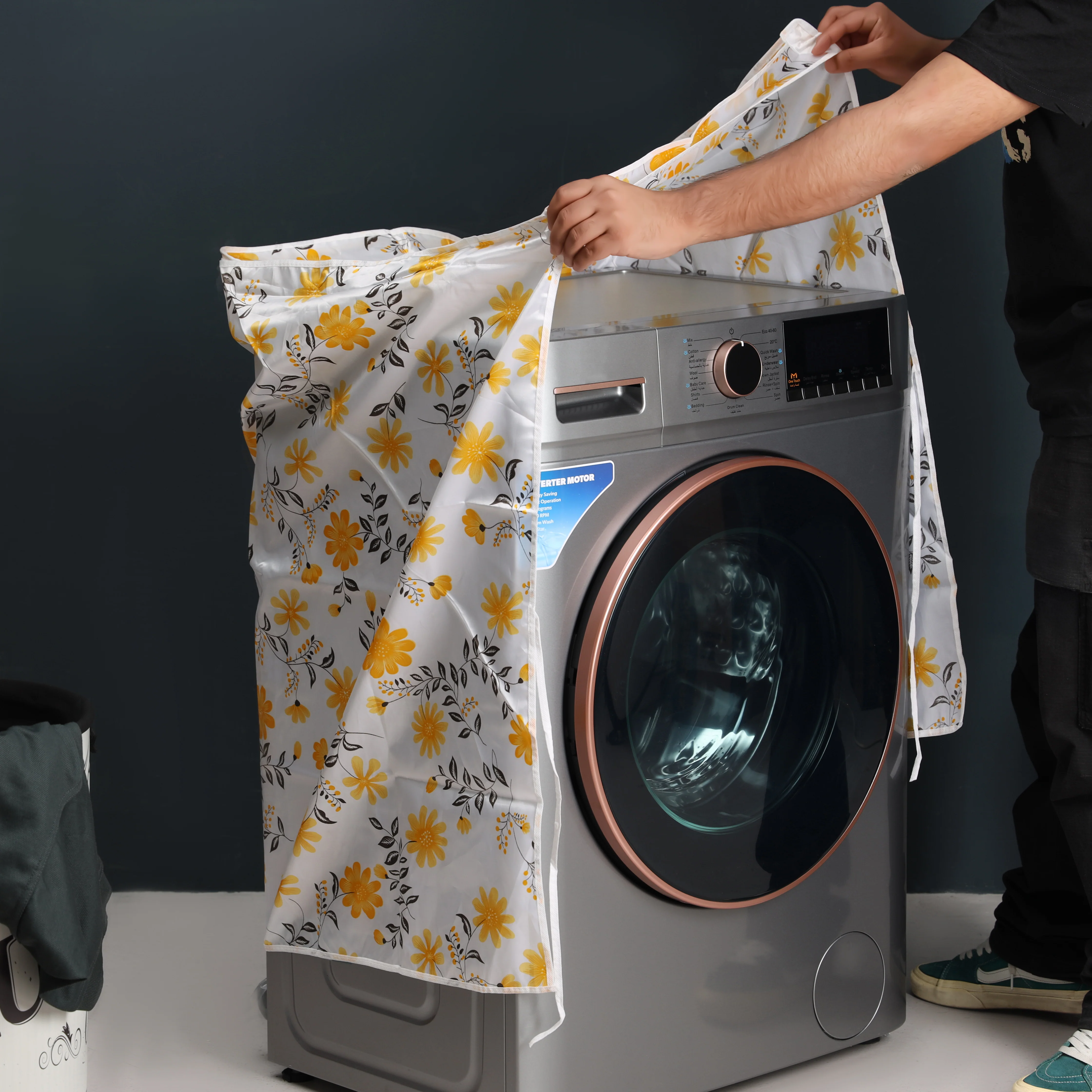 Delcasa DC1176 Washing Machine Cover| from eco-friendly PEVA material with waterproof protection| zippered top, smooth zippers and strong design to prevent dust| - Image 2