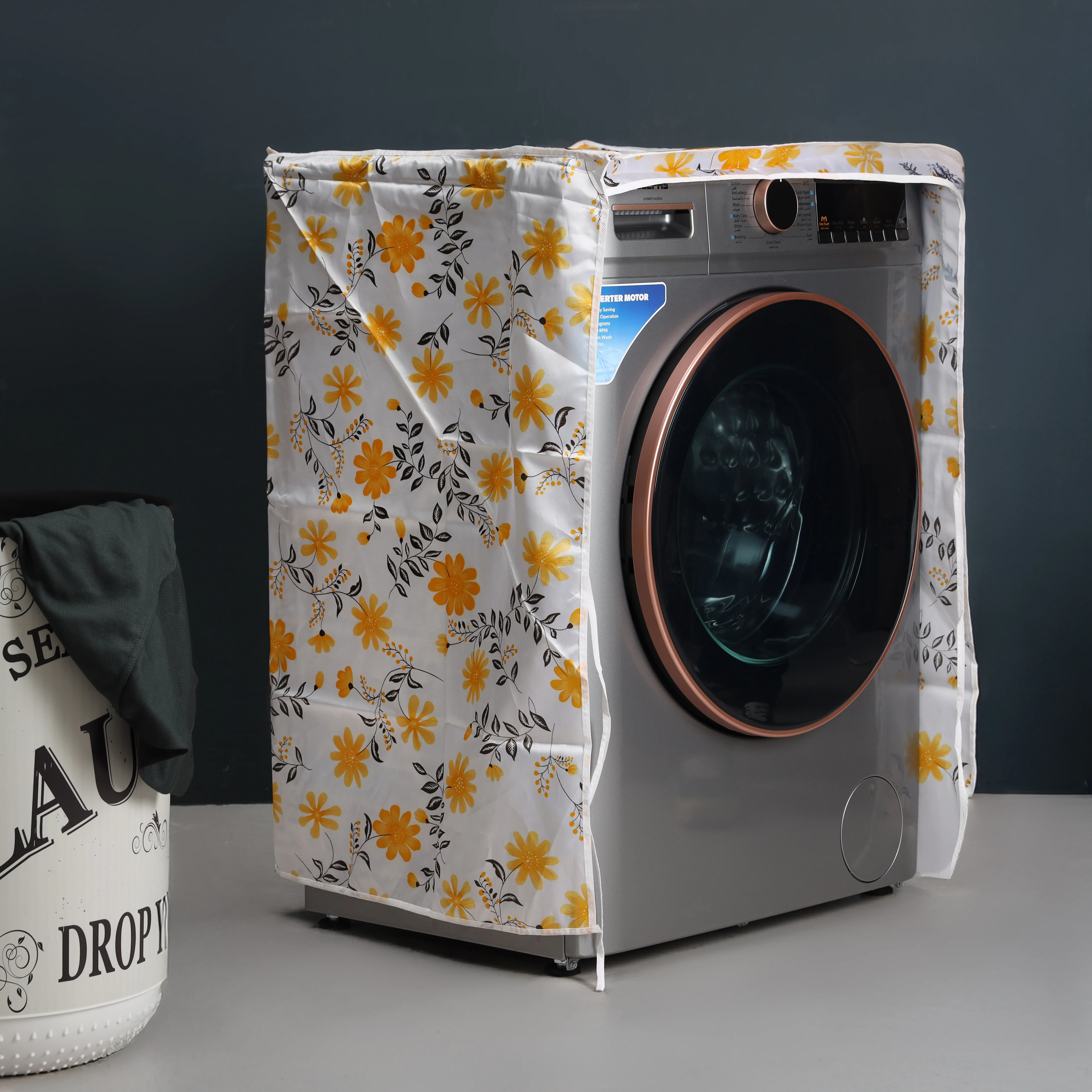 Delcasa DC1176 Washing Machine Cover| from eco-friendly PEVA material with waterproof protection| zippered top, smooth zippers and strong design to prevent dust| - Image 4