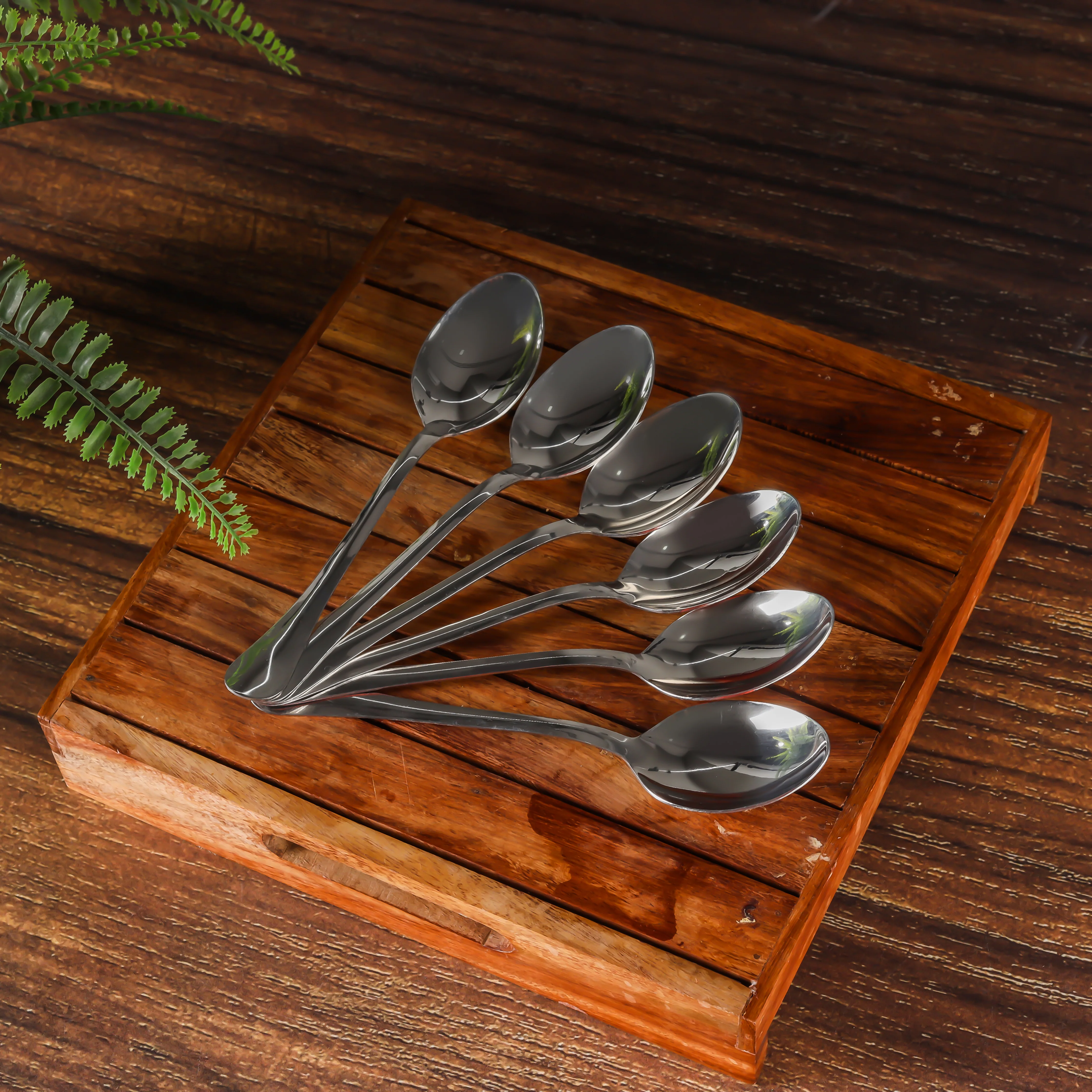 Delcasa DC1270 6 Pcs Tablespoon Set| made from premium stainless steel with durable rust-resistant design and smooth finish| ideal for Everyday home dining use| - Image 2