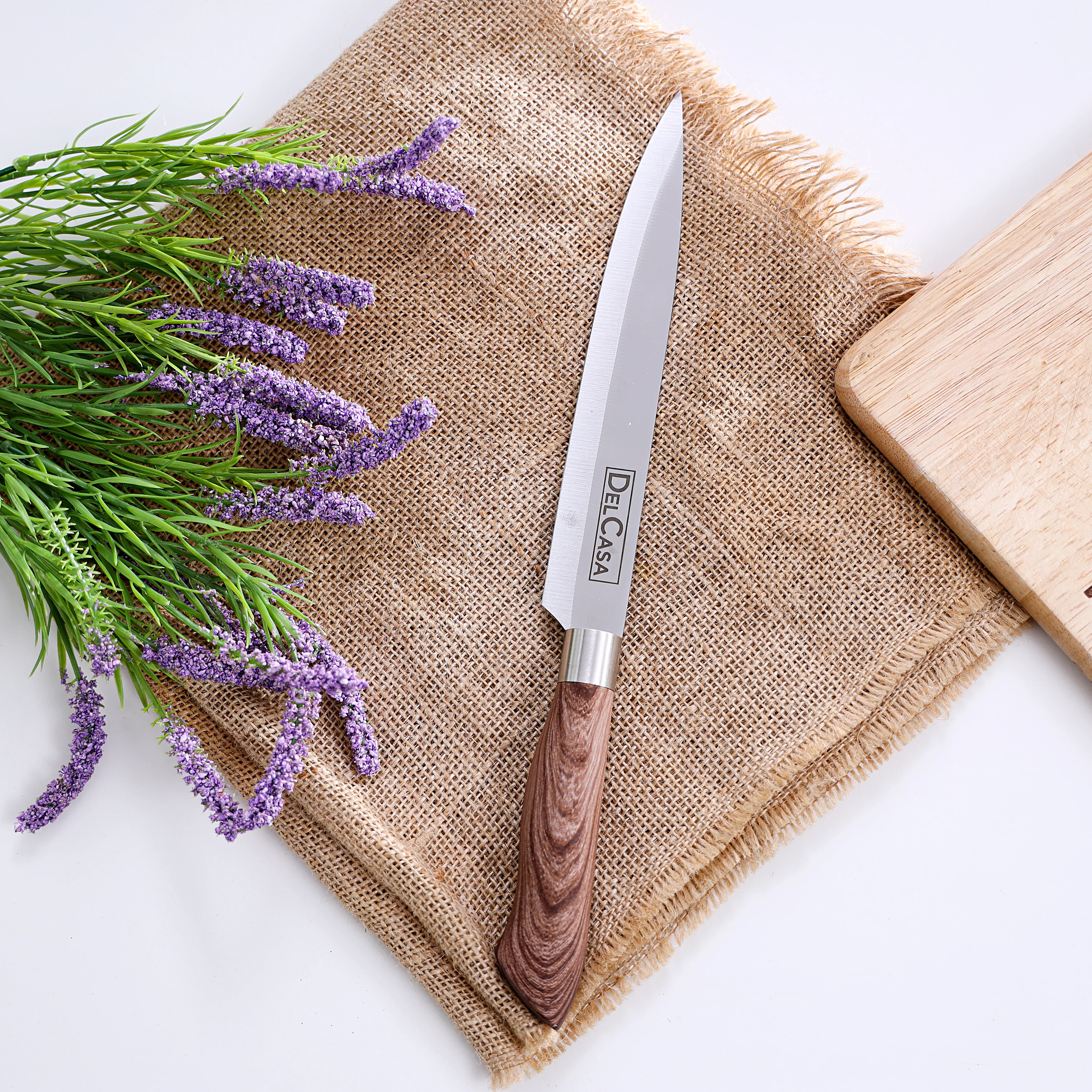 Delcasa DC1448 5 Inch Slicer Knife| high-grade stainless steel blade with ergonomic wooden handle| dishwasher safe design with precise kitchen slicing everyday| - Image 5
