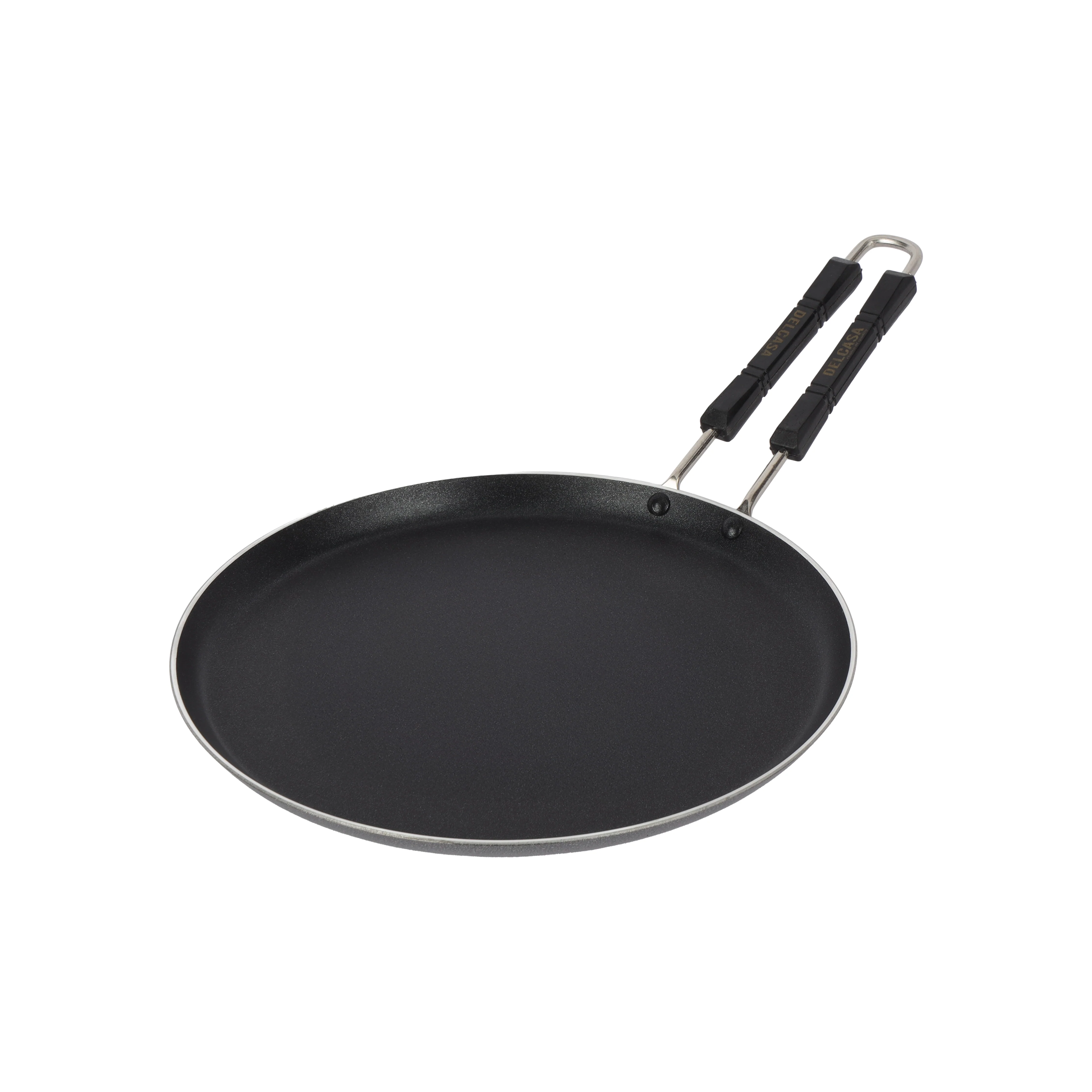Delcasa DC1511 Non-Stick Dosa Tawa 27cm| made from heavy gauge virgin aluminium with durable 2-layer non-stick coating| wide surface & strong dual handle design| - Image 3