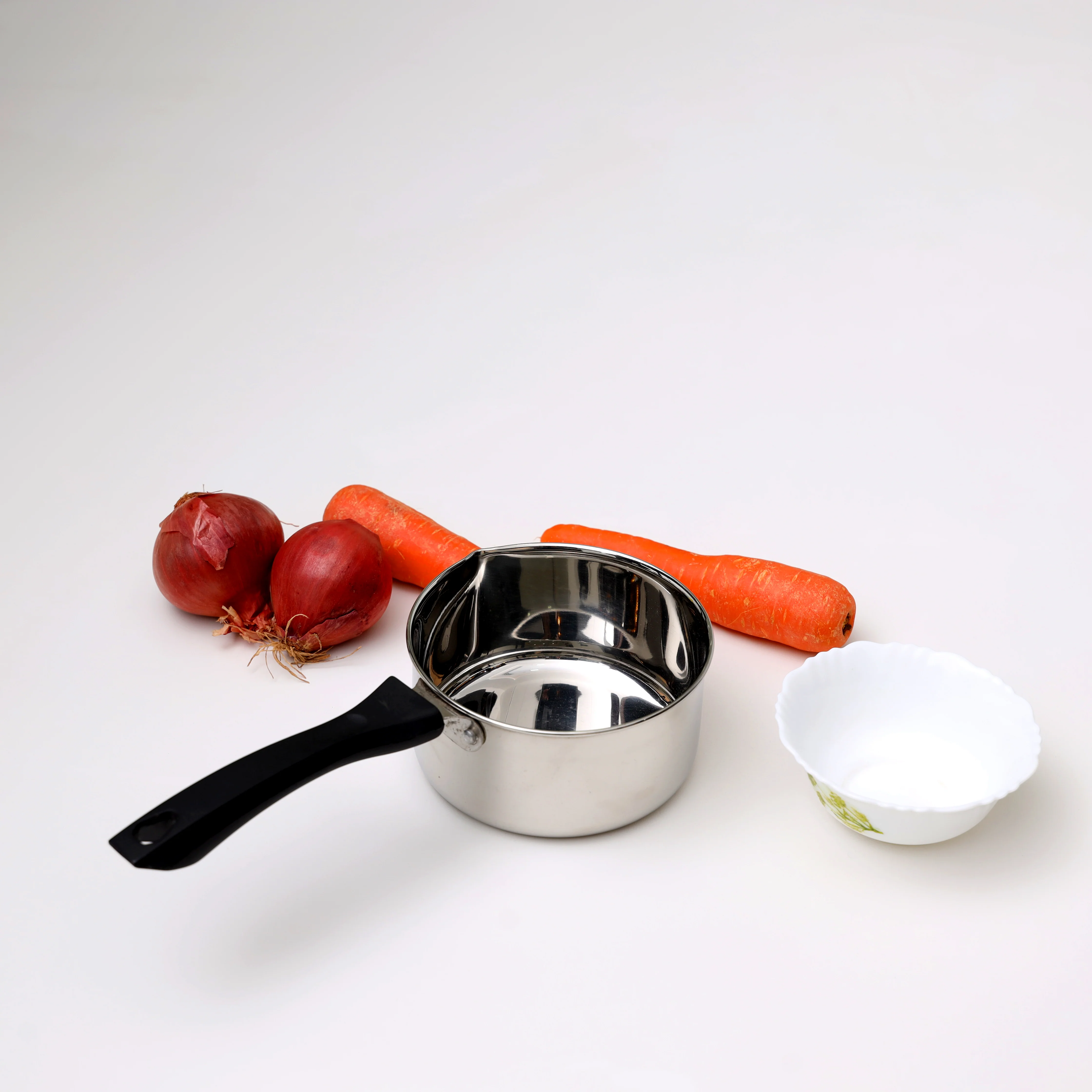 Delcasa DC1522 14.5CM Steel Saucepan| made from durable stainless steel and ideal for boiling milk, tea and sauces| sturdy body with long heat-resistant handle| - Image 3
