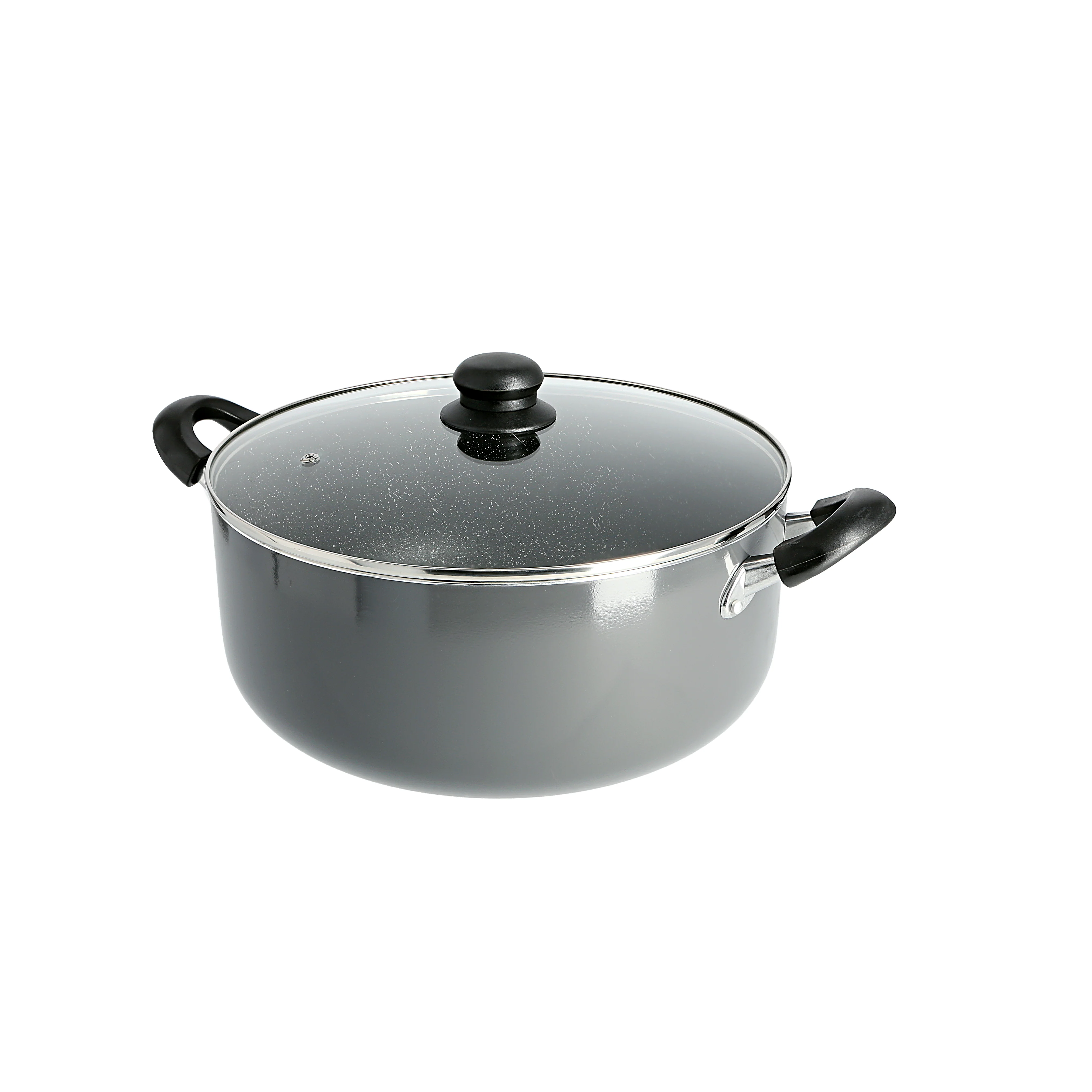 Delcasa DC1572 Classic Aluminium Casserole| granite coating for easy cooking & cleaning| aluminium body ensures even heat distribution with sturdy side handles|