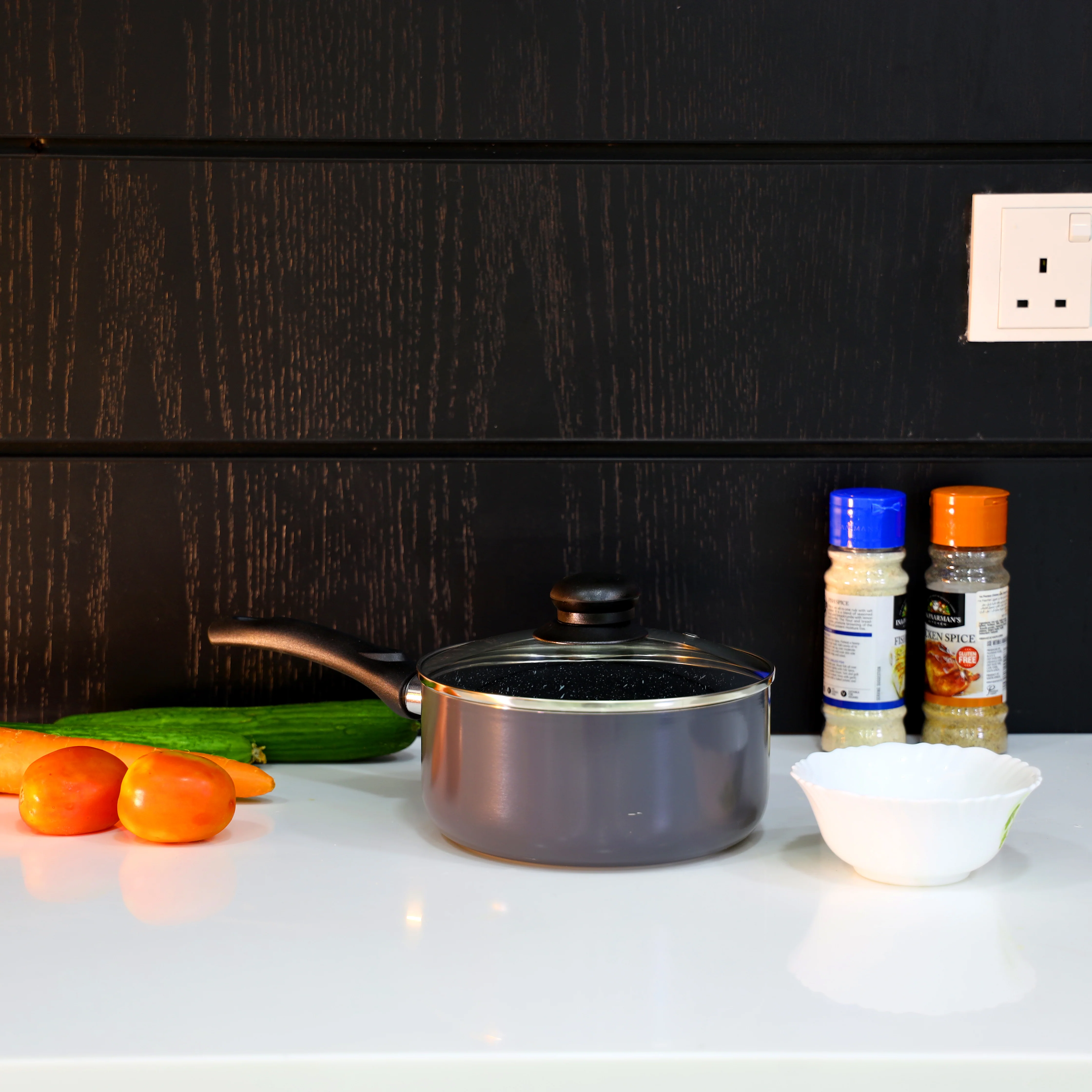 Delcasa DC1583 16CM Aluminium Saucepan| granite non-stick coating & heat-resistant exterior| durable body and ergonomic handle, perfect for efficient daily use| - Image 4