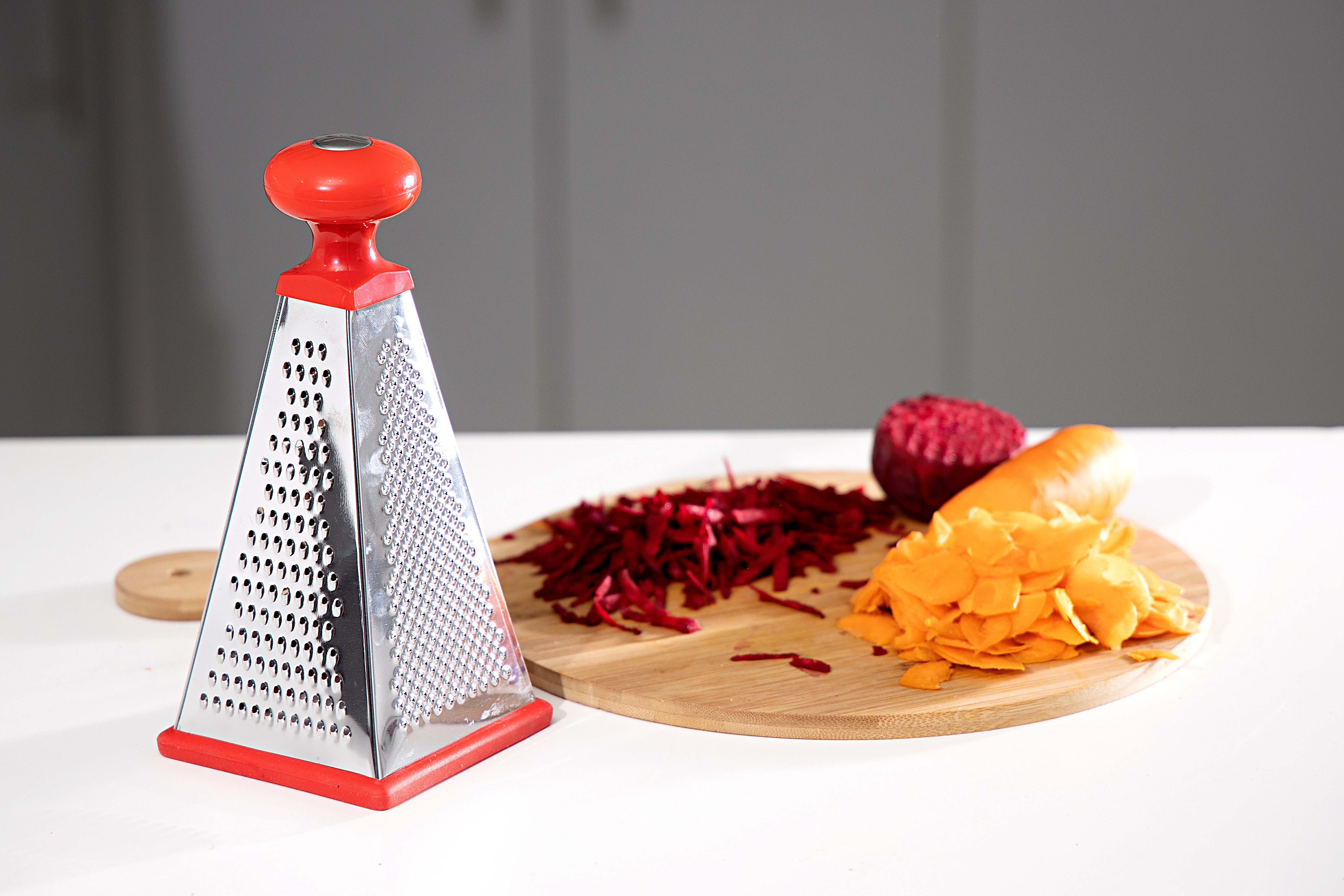 Delcasa DC1662 Tower Grater| 4 sided stainless steel design, lightweight and dishwasher safe| ideal for slicing, shredding and grating foods daily with ease use| - Image 2