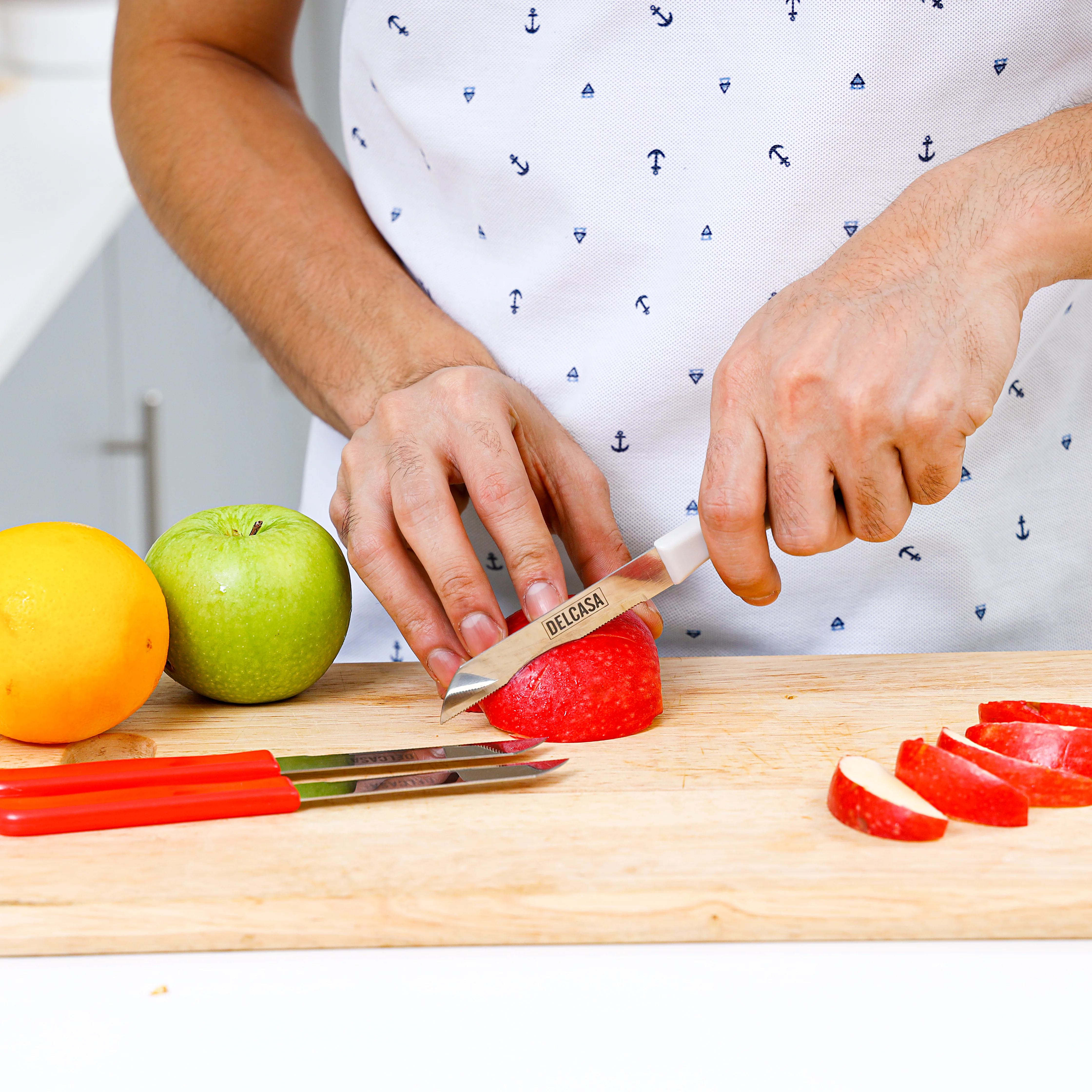 Delcasa DC1759 Knife Set| includes sharp stainless steel kitchen knives with ergonomic handles| slicing, peeling, cutting, Easy to Use & daily food preparation| - Image 4