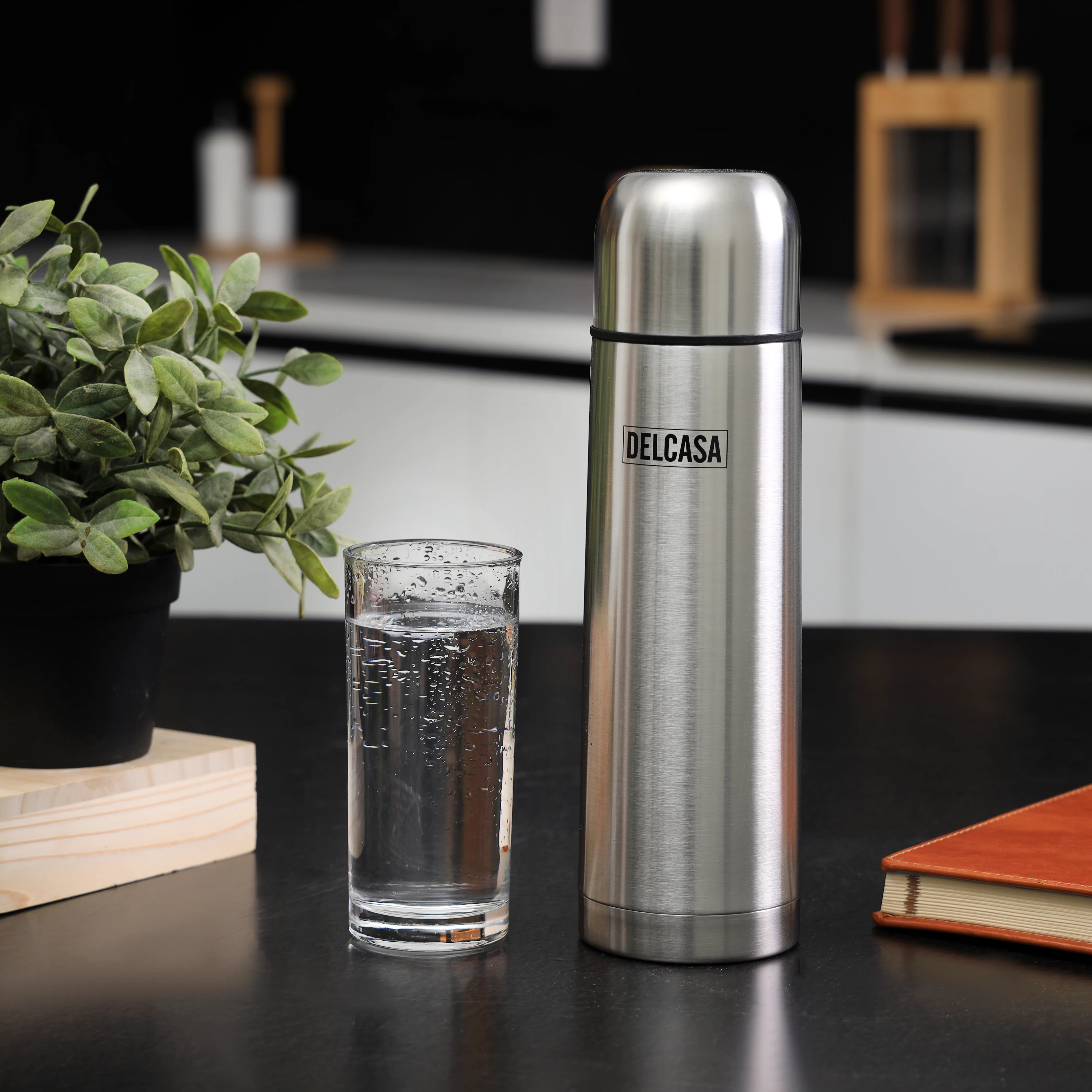 Delcasa DC1766 Vacuum Bottle 500ML| Stainless Steel Insulated Flask with Double Wall Design| Leak Resistant Lid with Push Button Stopper for Hot and Cold Drinks| - Image 2