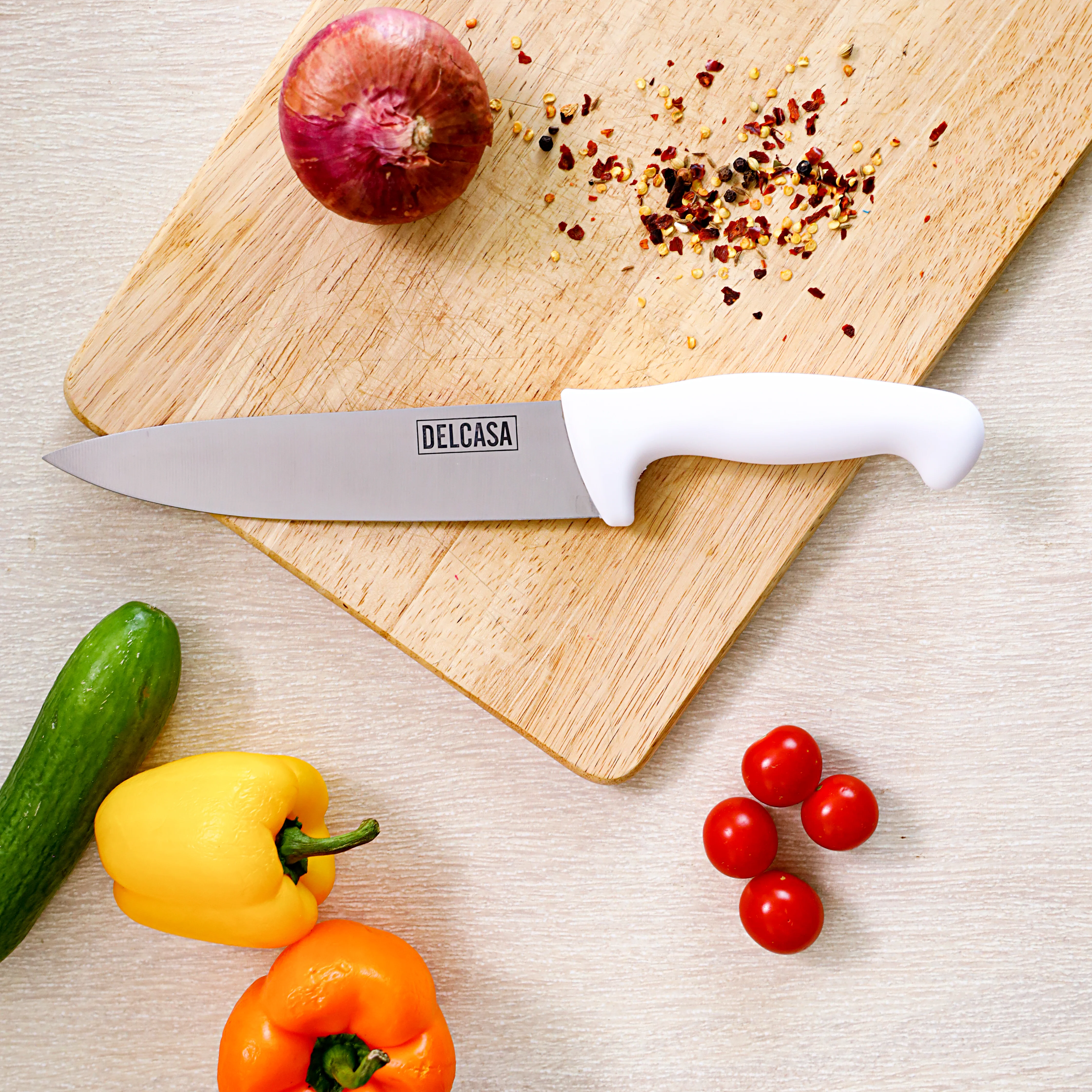 Delcasa DC1830 Chef Knife 8-inch| sharp stainless steel blade for slicing, chopping and dicing| Comfortable grip handle ensures control, for daily kitchen prep| - Image 3