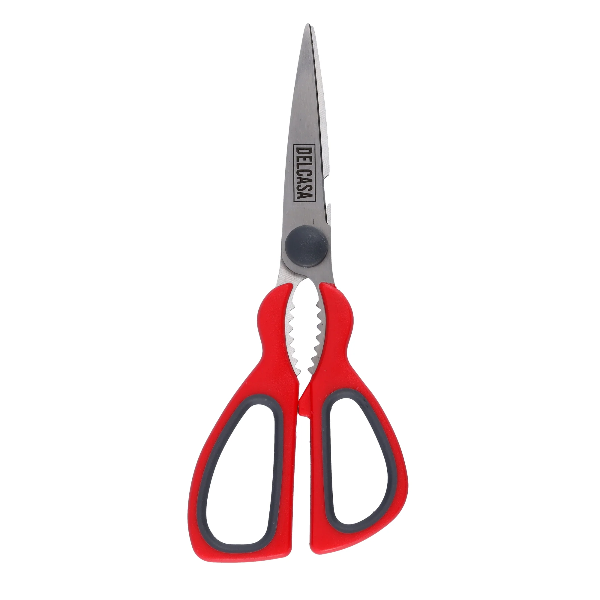 Delcasa DC1841 8 Inch Kitchen Scissors | sharp stainless-steel blades, ergonomic soft-grip handles| durable design for easy multi-purpose kitchen cutting tasks|