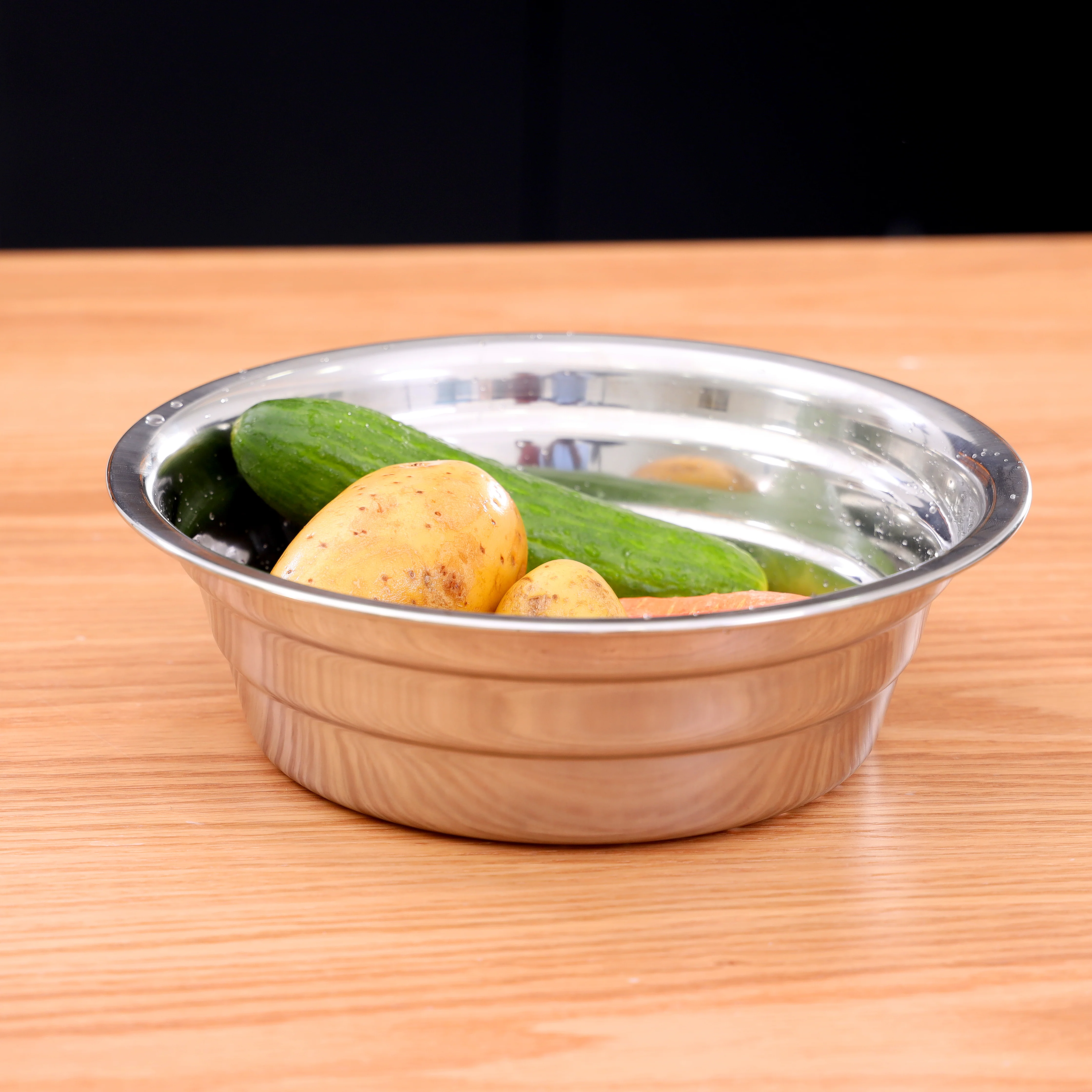 Delcasa DC1874 29CM Stainless Steel Rice Strainer| Bottom Hole Durable Kitchen Colander Rust Resistant Easy Clean for Daily Washing and Draining Use in Kitchen| - Image 5