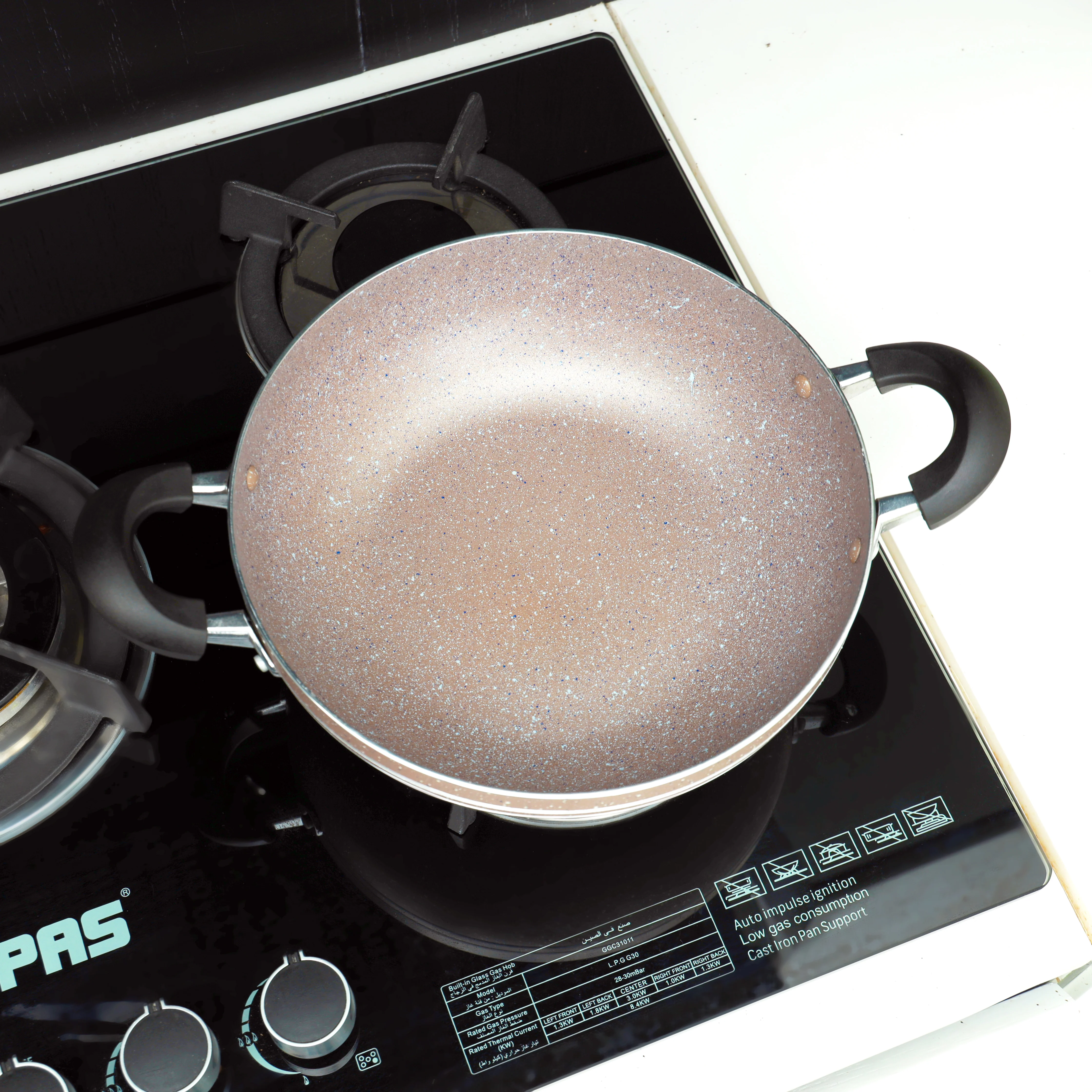 Delcasa DC1889BGE 10PCS Non-Stick Cookware Set| Granite Coating with Durable Aluminum Body| PTFE & PFOA Free, Tempered Glass Lids with Easy Clean Pots and Pans| - Image 3