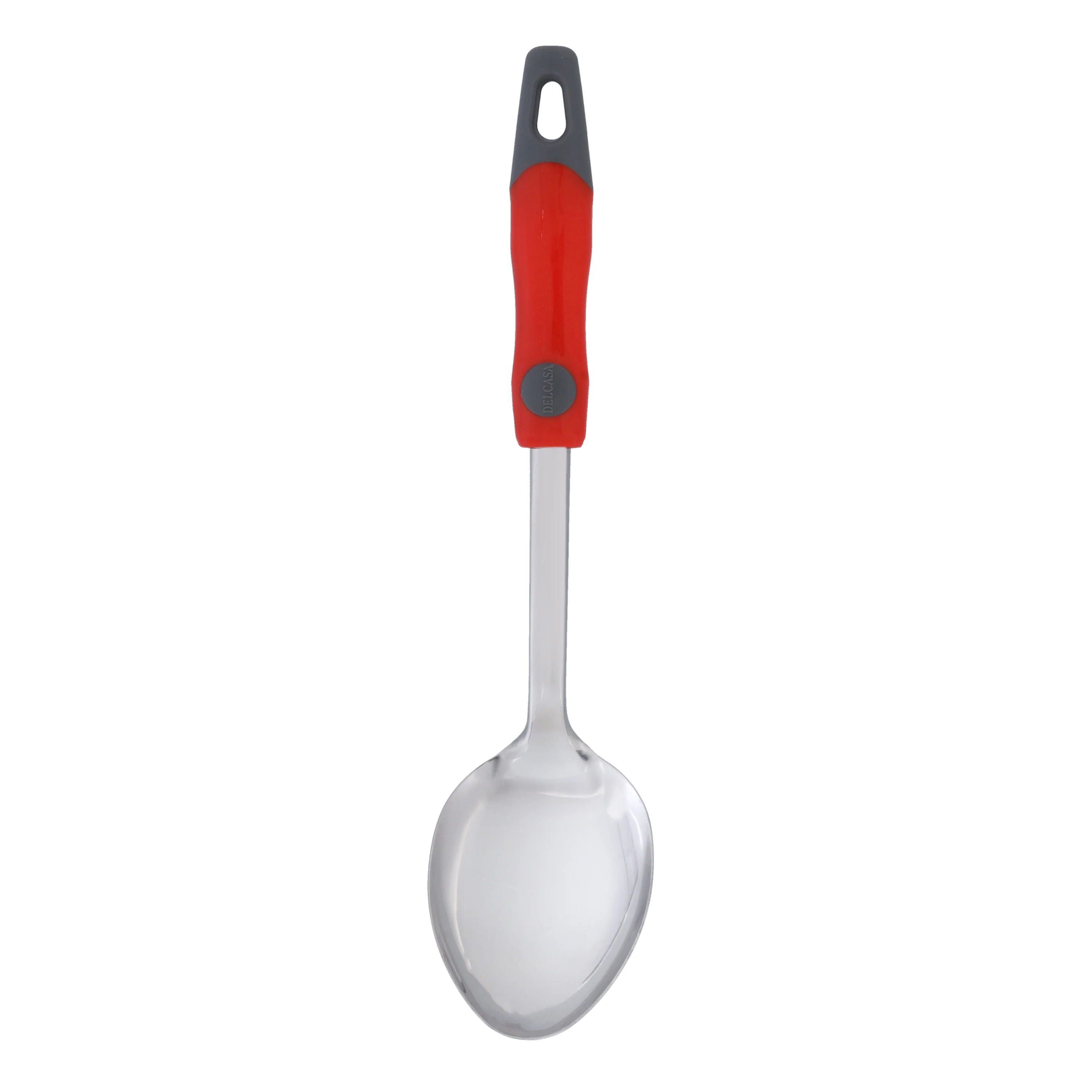 Delcasa DC1934 Stainless Steel Serving Spoon| stainless-steel body with comfortable PP handle| Elegant and dishwasher safe, weight 120g, ideal for daily serving|