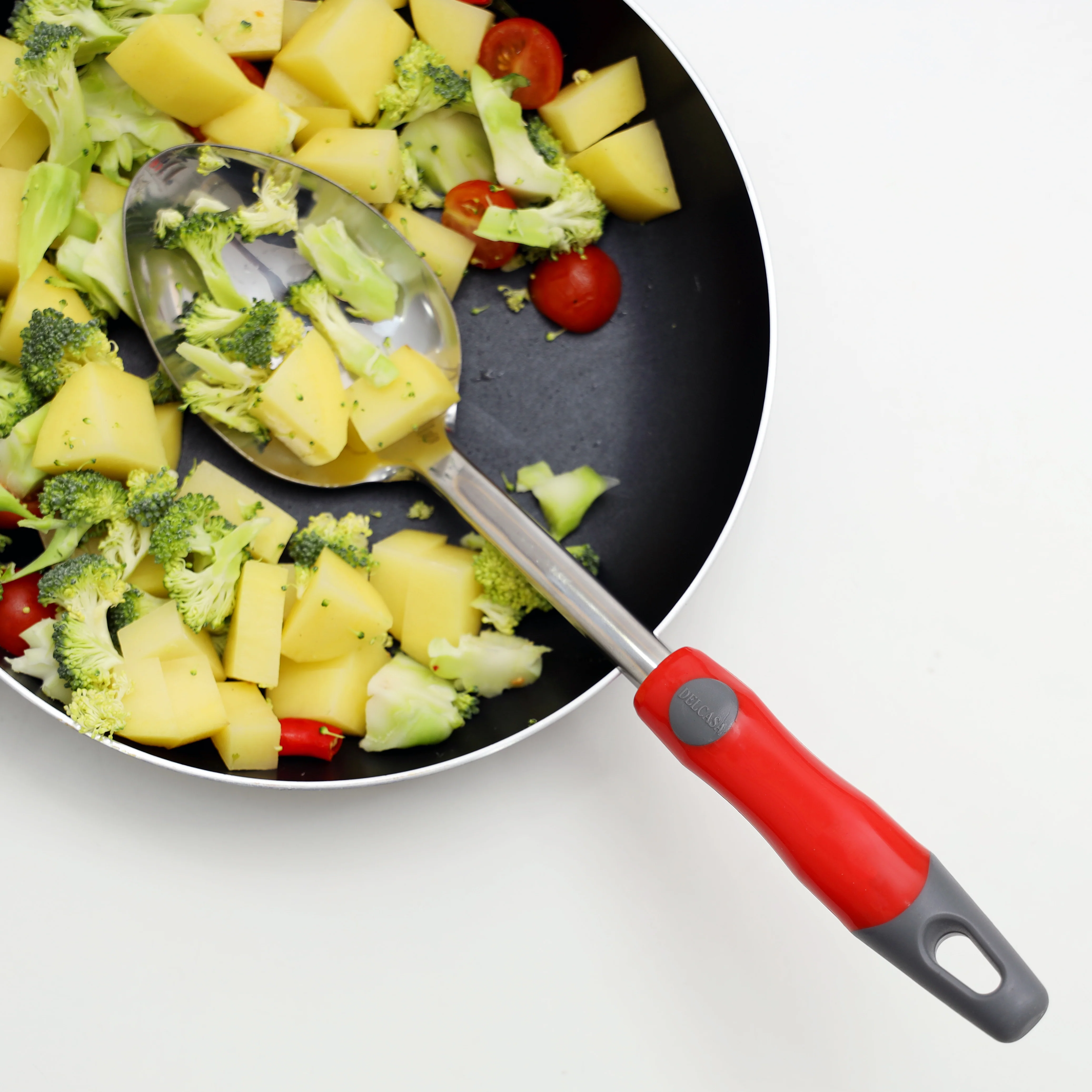 Delcasa DC1934 Stainless Steel Serving Spoon| stainless-steel body with comfortable PP handle| Elegant and dishwasher safe, weight 120g, ideal for daily serving| - Image 4