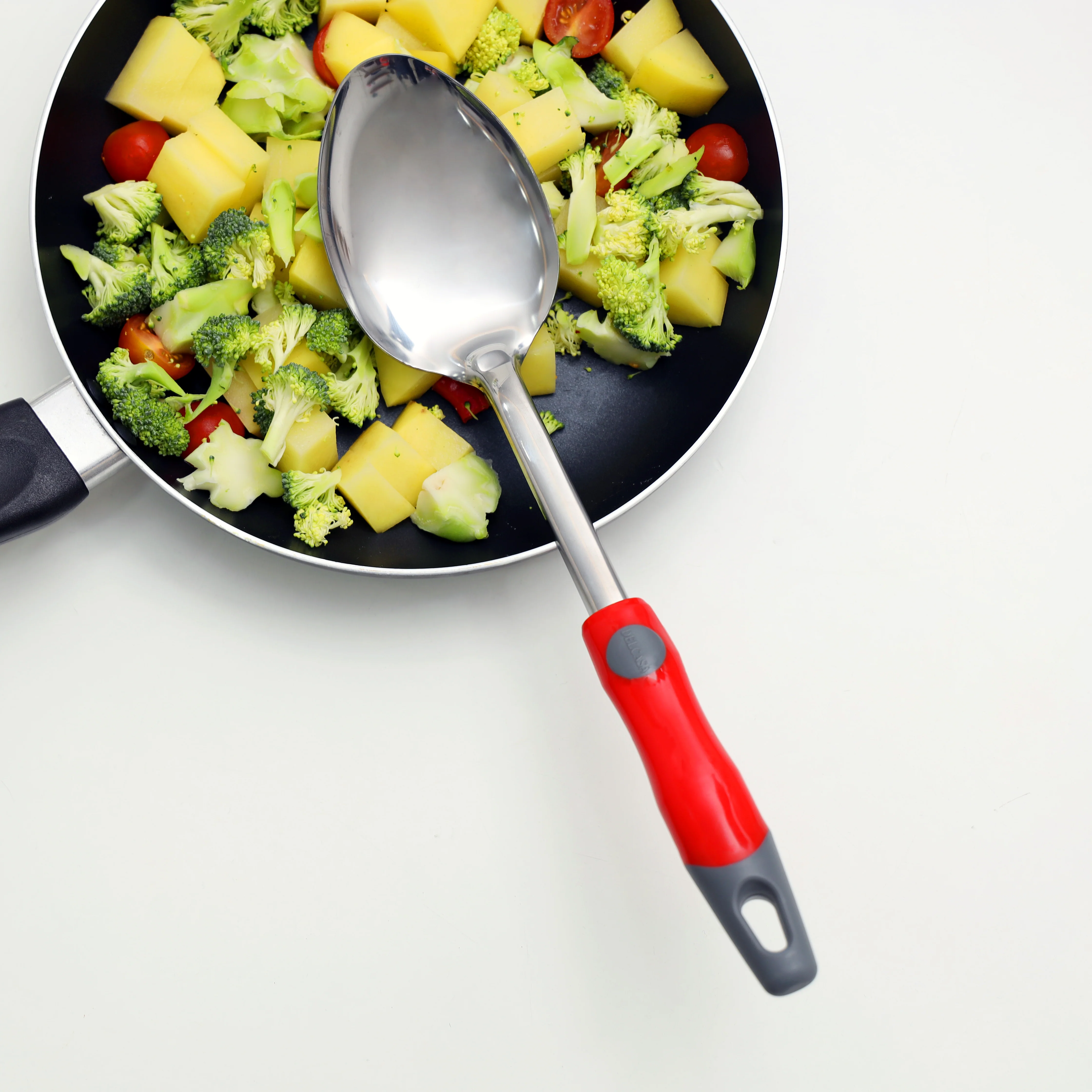 Delcasa DC1934 Stainless Steel Serving Spoon| stainless-steel body with comfortable PP handle| Elegant and dishwasher safe, weight 120g, ideal for daily serving| - Image 5