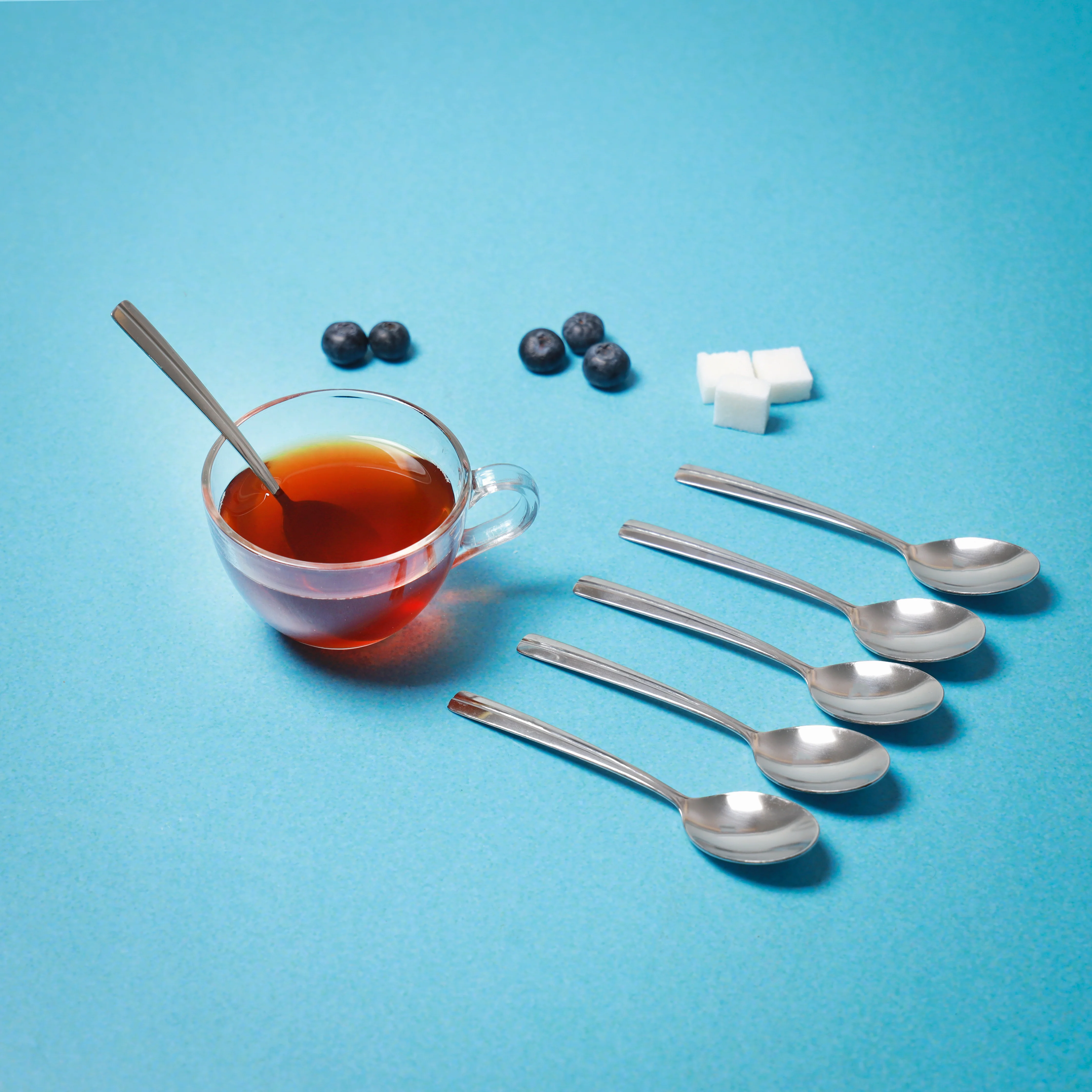 Delcasa DC1944 Stainless Steel Teaspoon Set| 6 durable spoons made from stainless steel with 1.2mm thickness| Dishwasher-safe, stain resistant & hygienic design| - Image 2