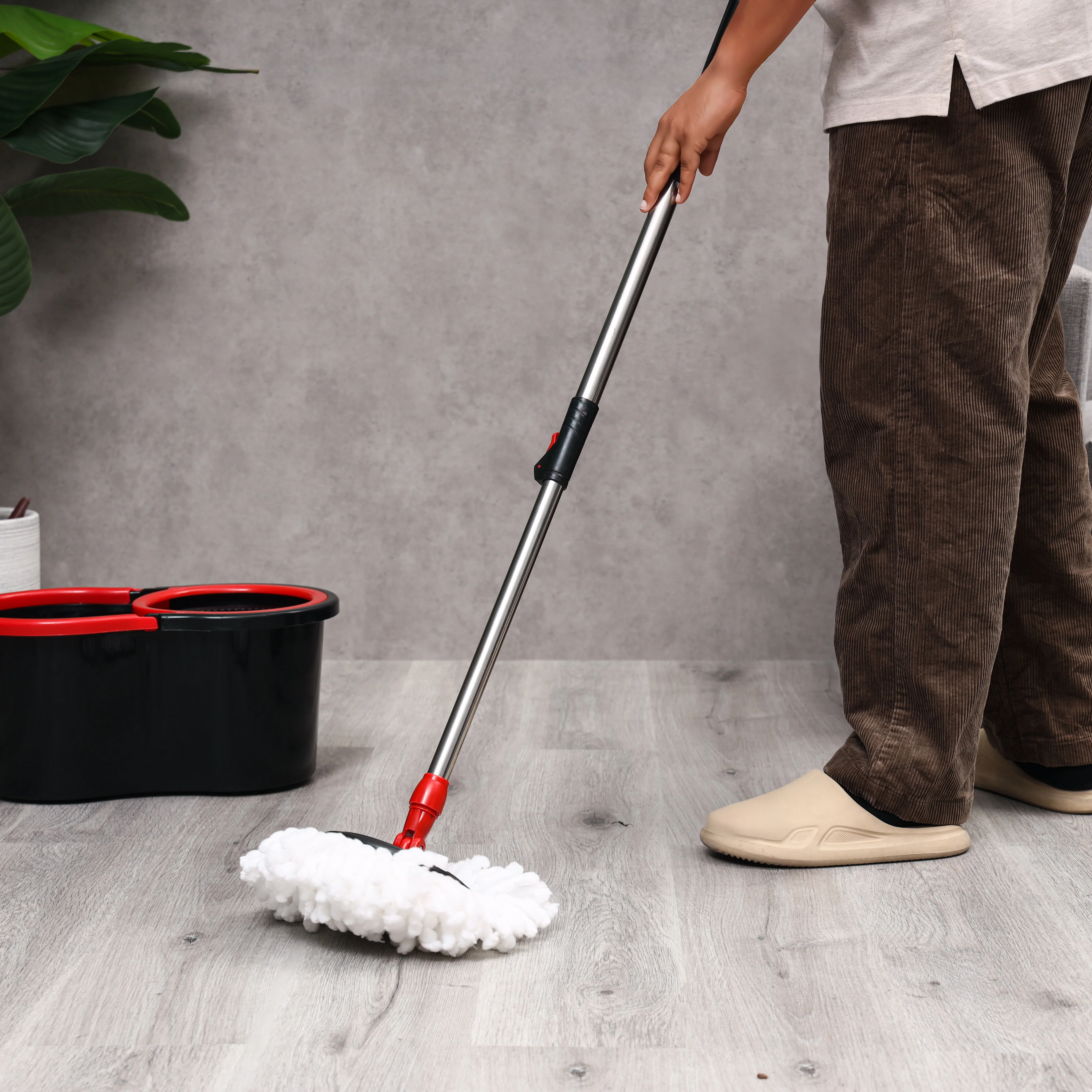 Delcasa DC1967 Nexon Spin Easy Mop | 13L bucket, microfibre mop head and 360° rotating mop plate| adjustable handle & fast dehydration for quick, easy cleaning| - Image 4