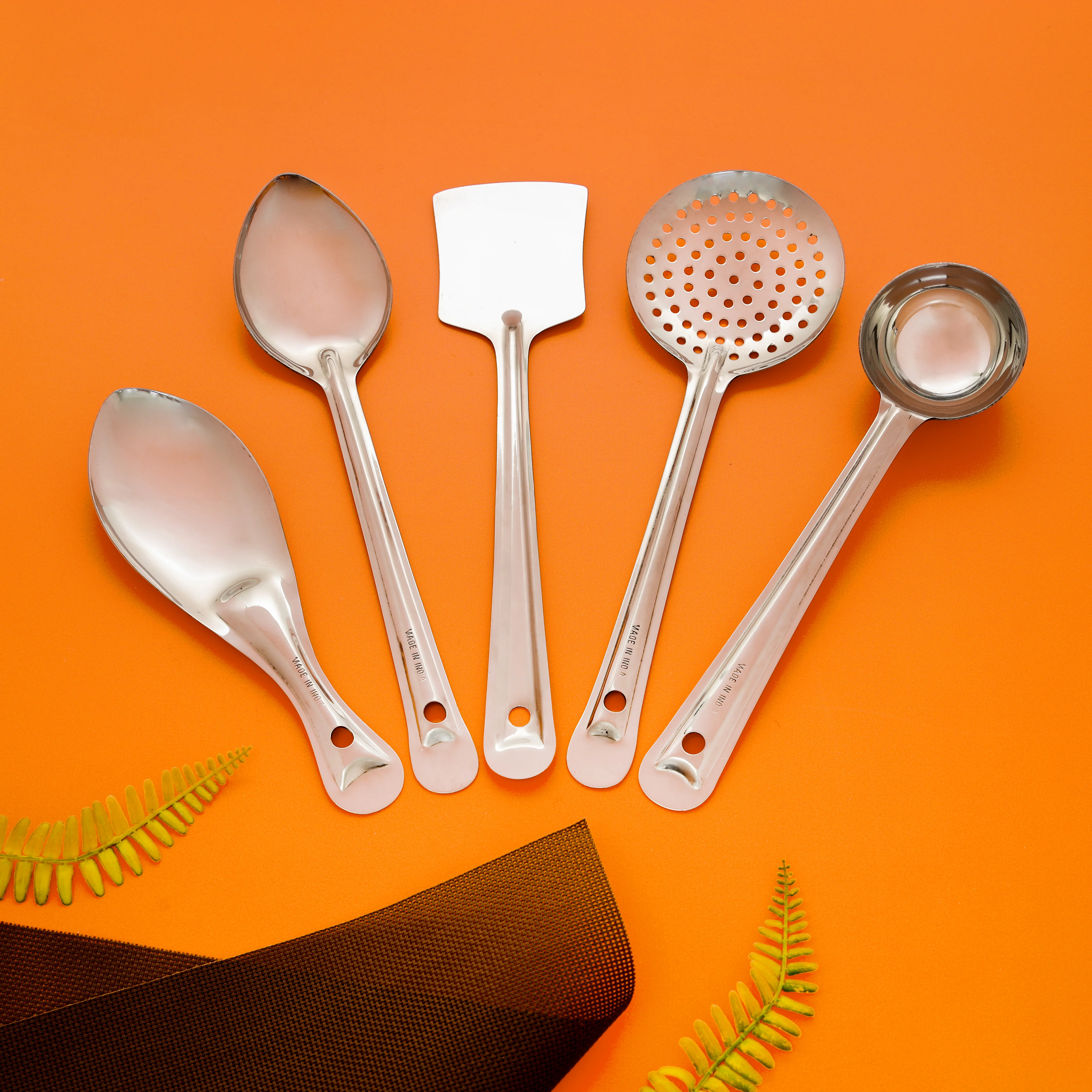 Delcasa DC2064 5 Pc Kitchen Tools Set | Stainless Steel Durable Cooking Utensils with Ergonomic Design| Dishwasher Safe, Rust Resistant, Hygienic for Daily Use| - Image 5