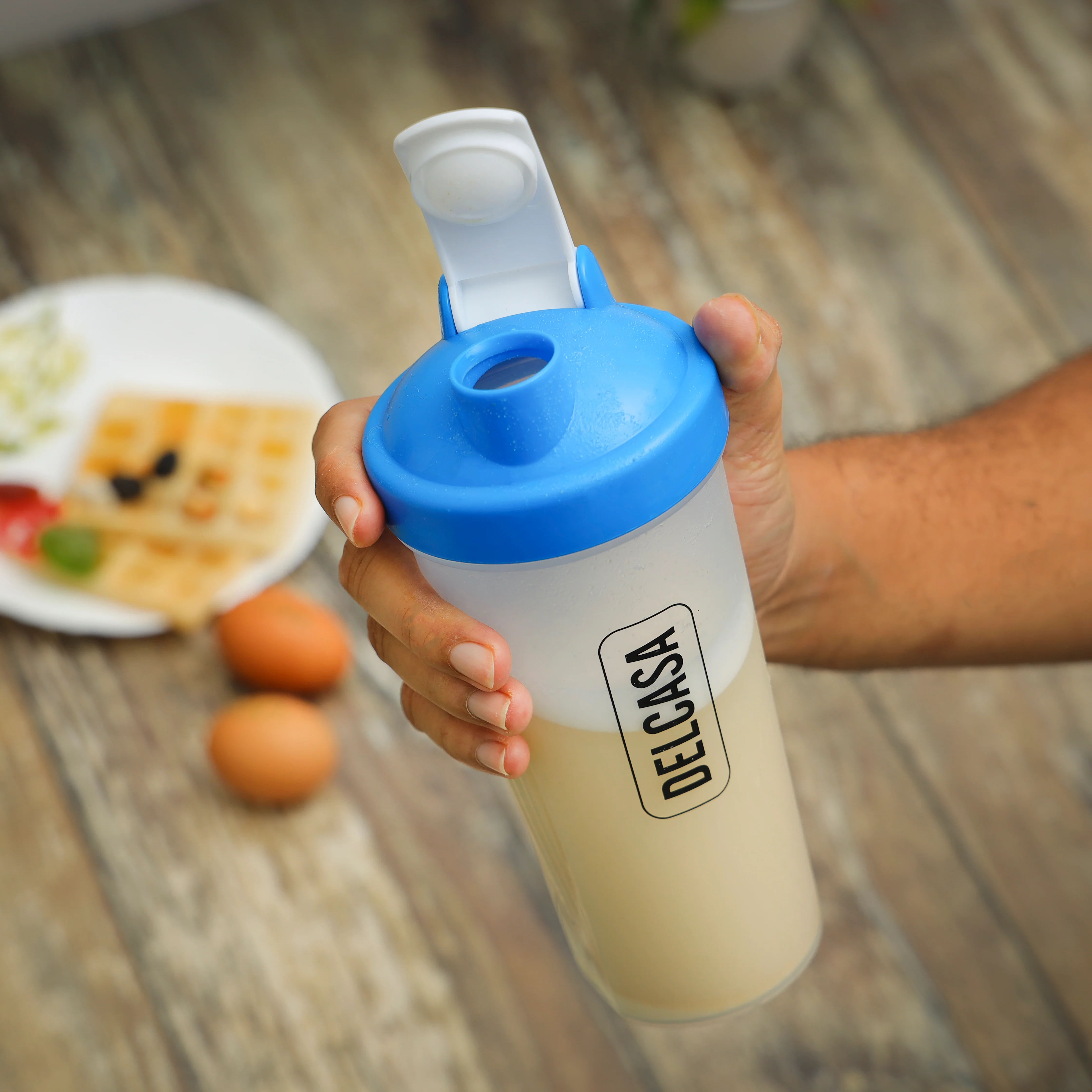 Delcasa DC2104 600ml Shaker Bottle| Leak-Proof Protein Mixing Bottle with 304 stainless steel ball| durable PP body, portable gym and fitness use for daily use| - Image 4