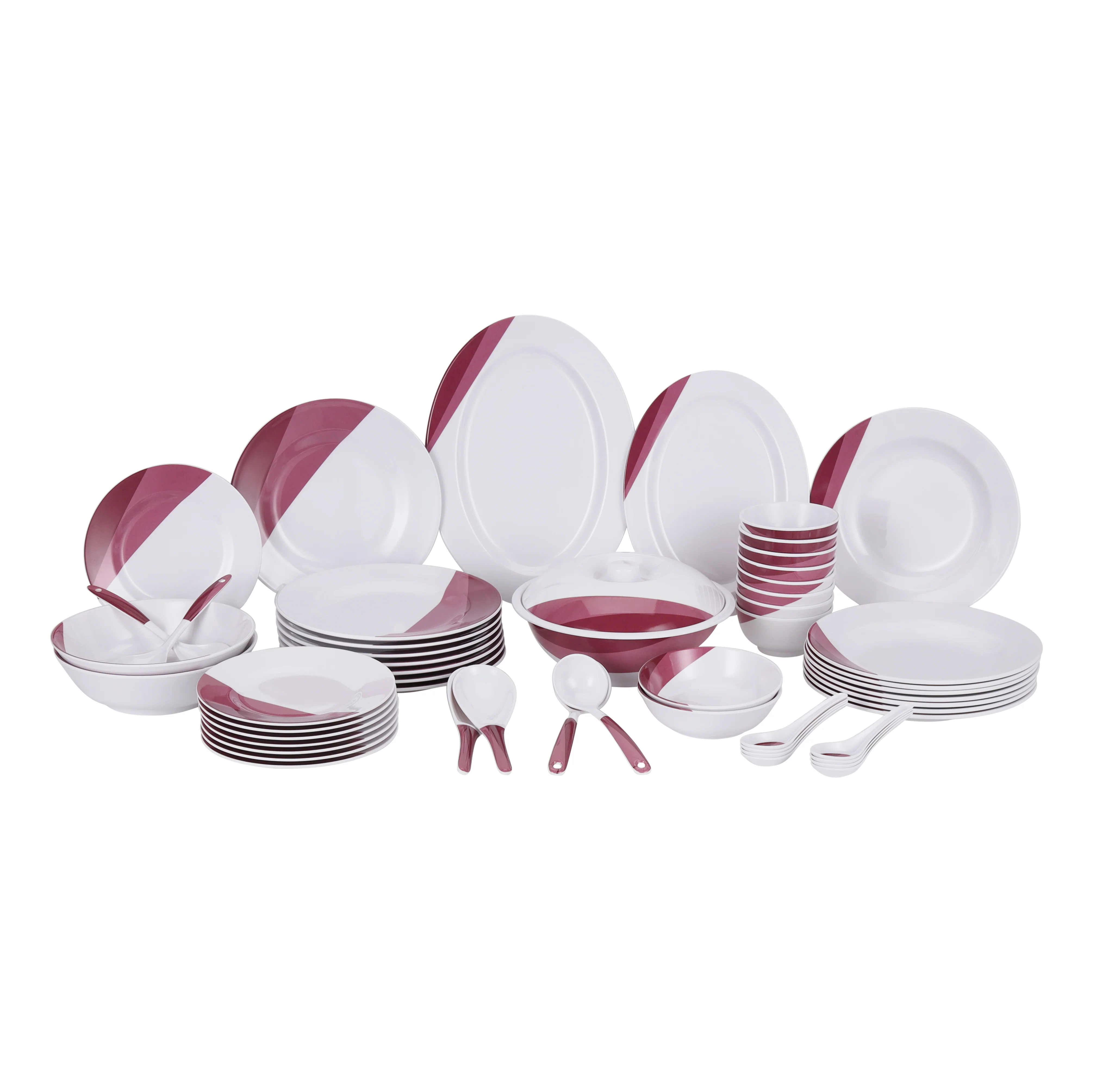 Delcasa DC2107 54PCS Melamine Dinner Set| Amber Tint, Lightweight Chip Resistant & Stain Resistant| Dishwasher Safe Tableware Set for Everyday Dining & Serving|