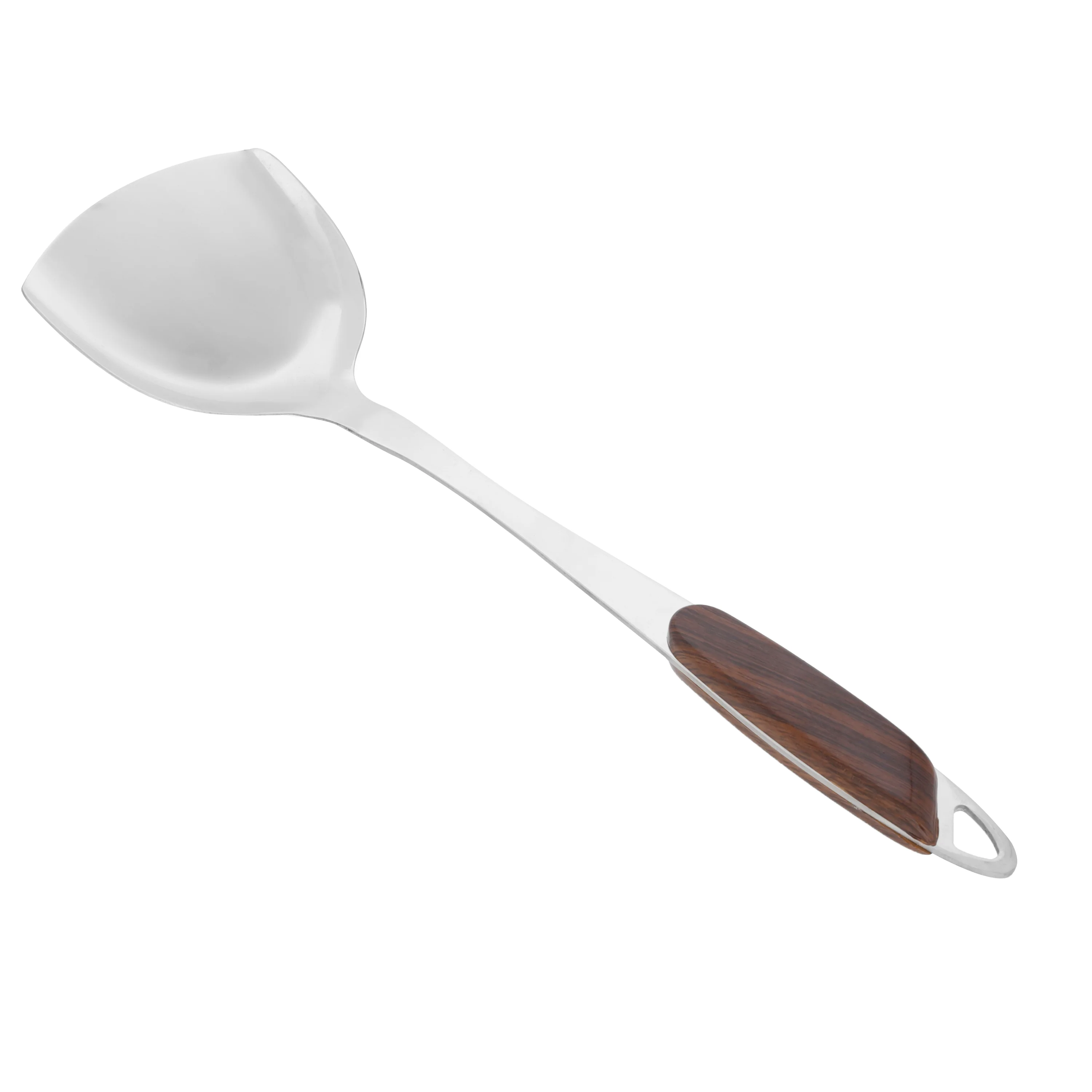 Delcasa DC2147 Stainless Steel Turner | wood finish handle & durable stainless steel build| stain resistant surface, dishwasher safe, perfect for daily cooking| - Image 5