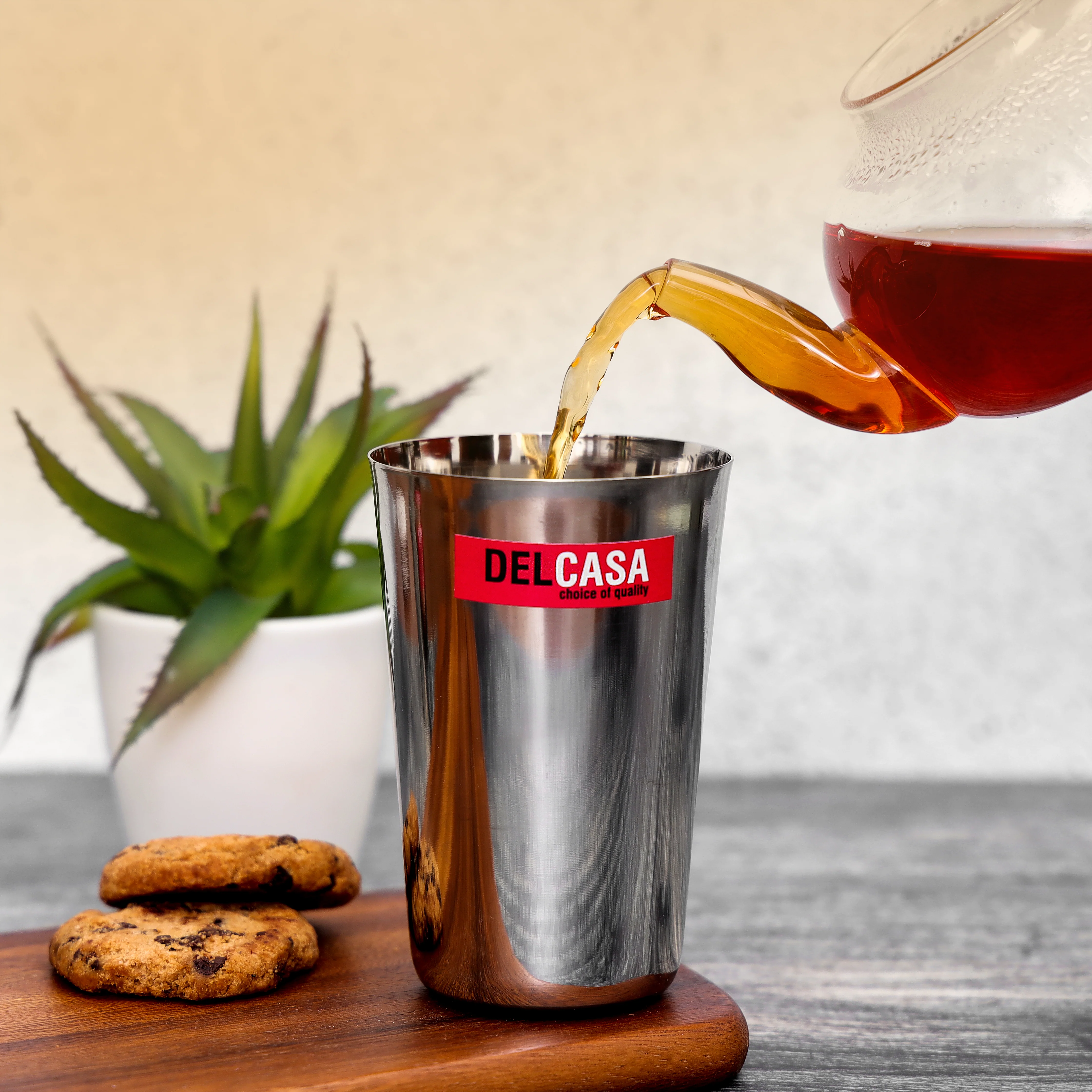 Delcasa DC2203 Stainless Steel Plain Glass| features food-grade durable steel & dishwasher-safe | Smooth Plain Finish, rust resistance and easy-clean Daily use| - Image 2