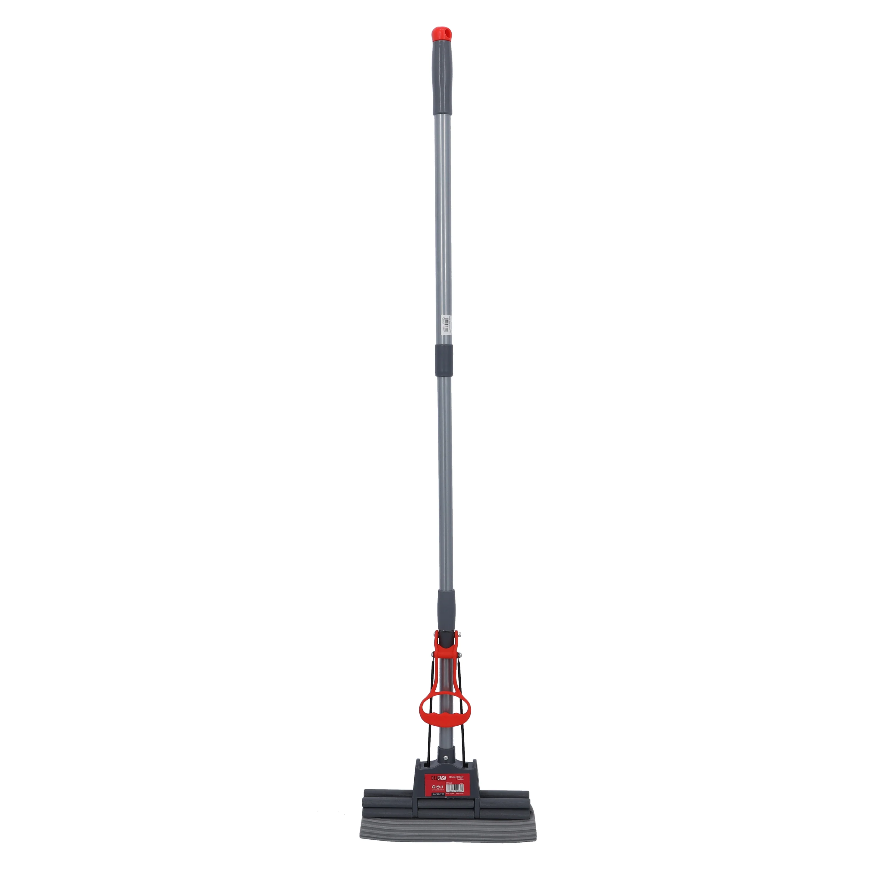 Delcasa DC2360 Double Roller PVA Mop | durable iron handle and highly absorbent PVA sponge head| 125x27cm, double roller wringer for quick, easy floor cleaning|