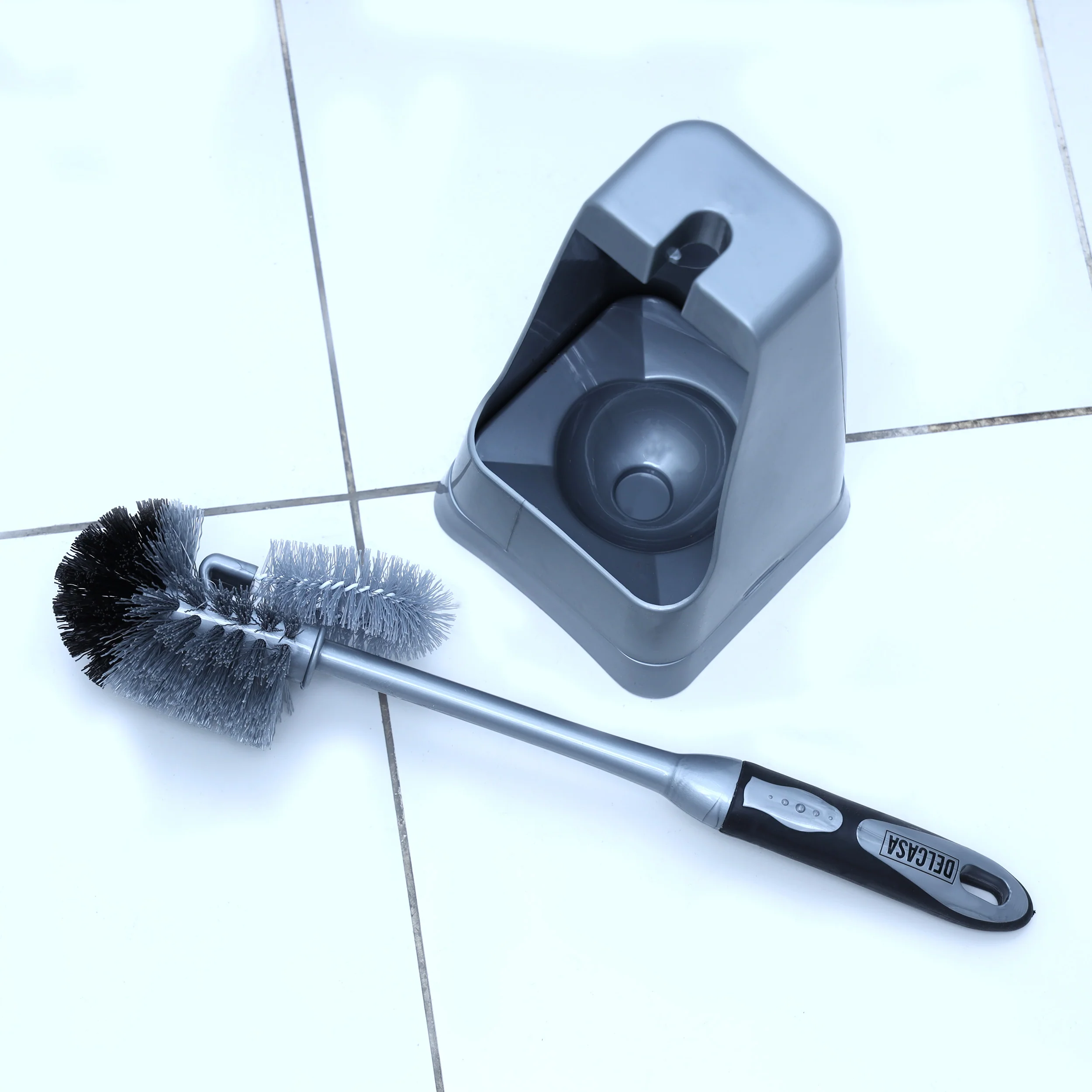 Delcasa DC2406 Toilet Brush with Holder| from durable PP, TPR material & Premium quality| elegant design, strong bristles & compact holder for hygienic bathroom| - Image 3