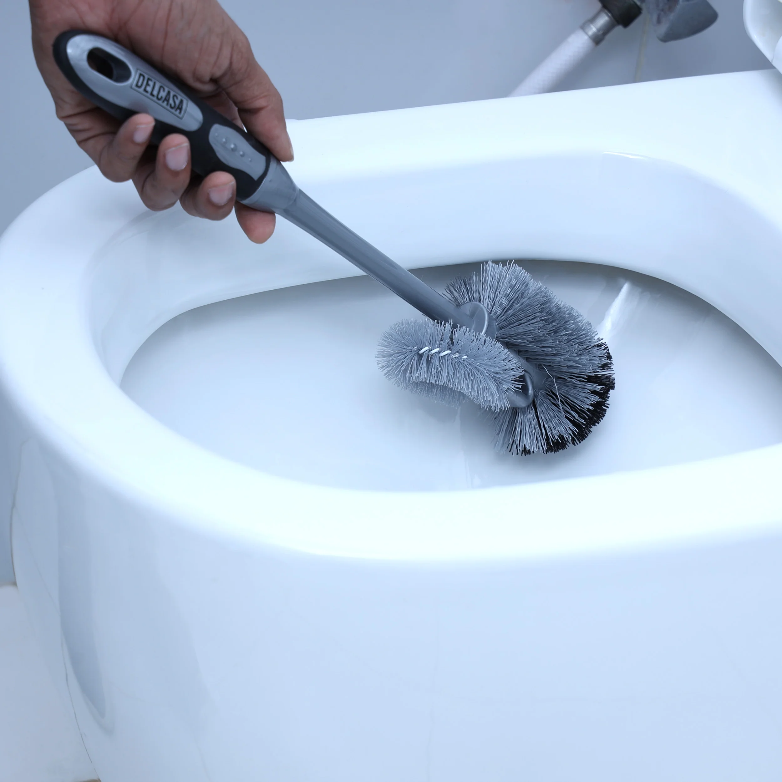 Delcasa DC2406 Toilet Brush with Holder| from durable PP, TPR material & Premium quality| elegant design, strong bristles & compact holder for hygienic bathroom| - Image 4
