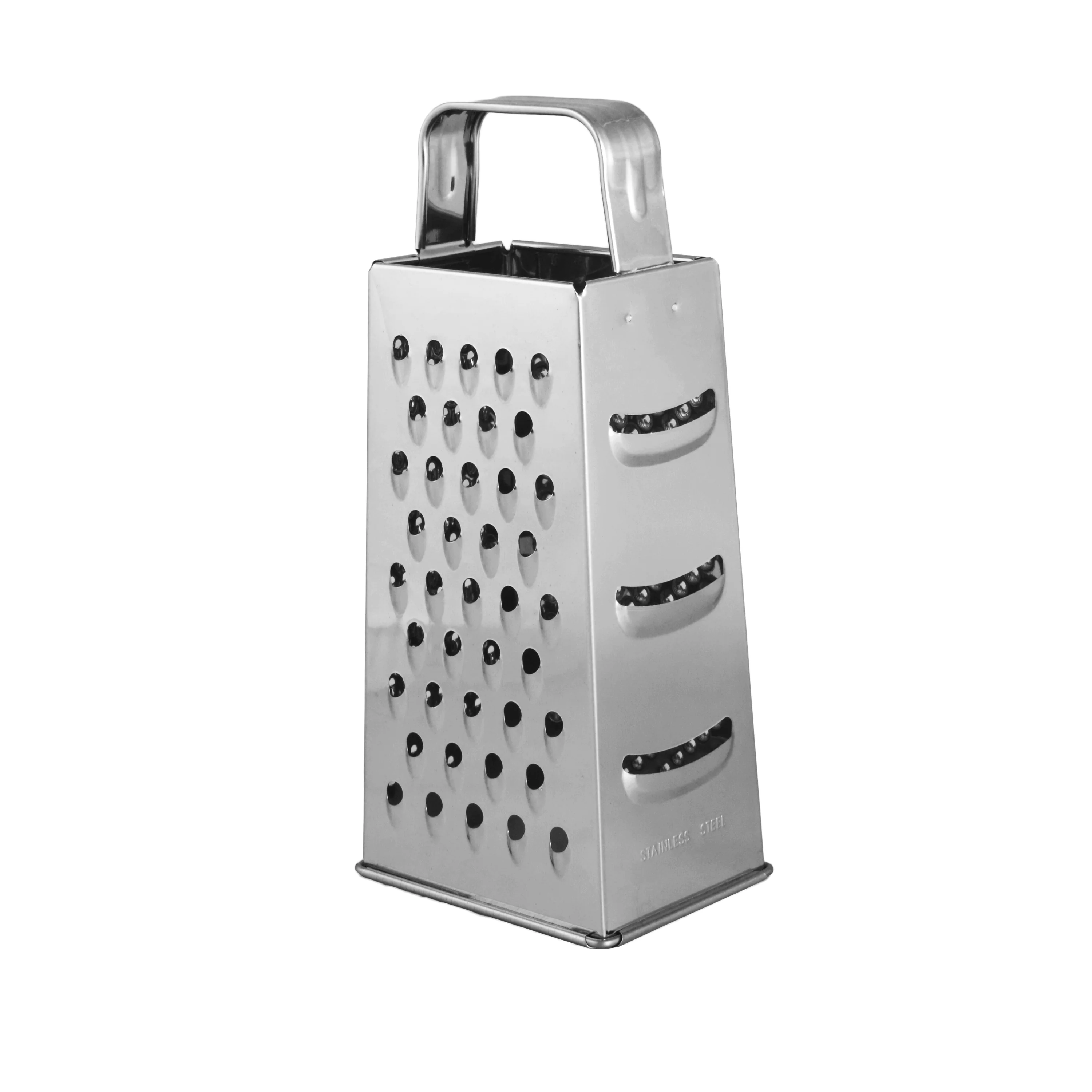 Delcasa DC2456 4 Side Stainless Steel Grater| razor sharp grating surfaces & lightweight dishwasher safe design| for slicing, shredding and zesting foods daily|