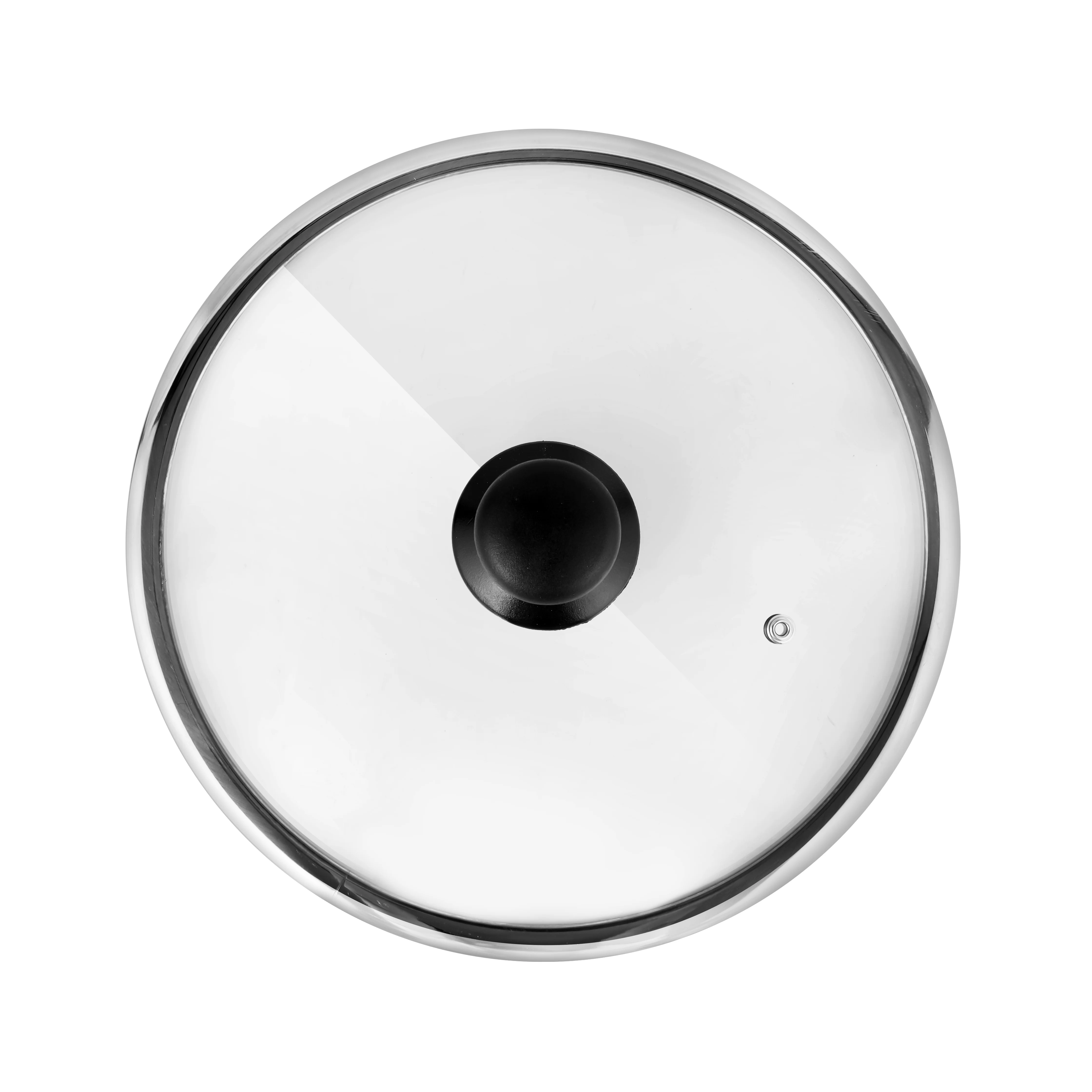 Delcasa DC2468 Tempered Glass Lid| Bakelite Knob with stainless steel rim| Transparent Glass Design, heat-resistant, Modern and Durable for everyday cooking use|