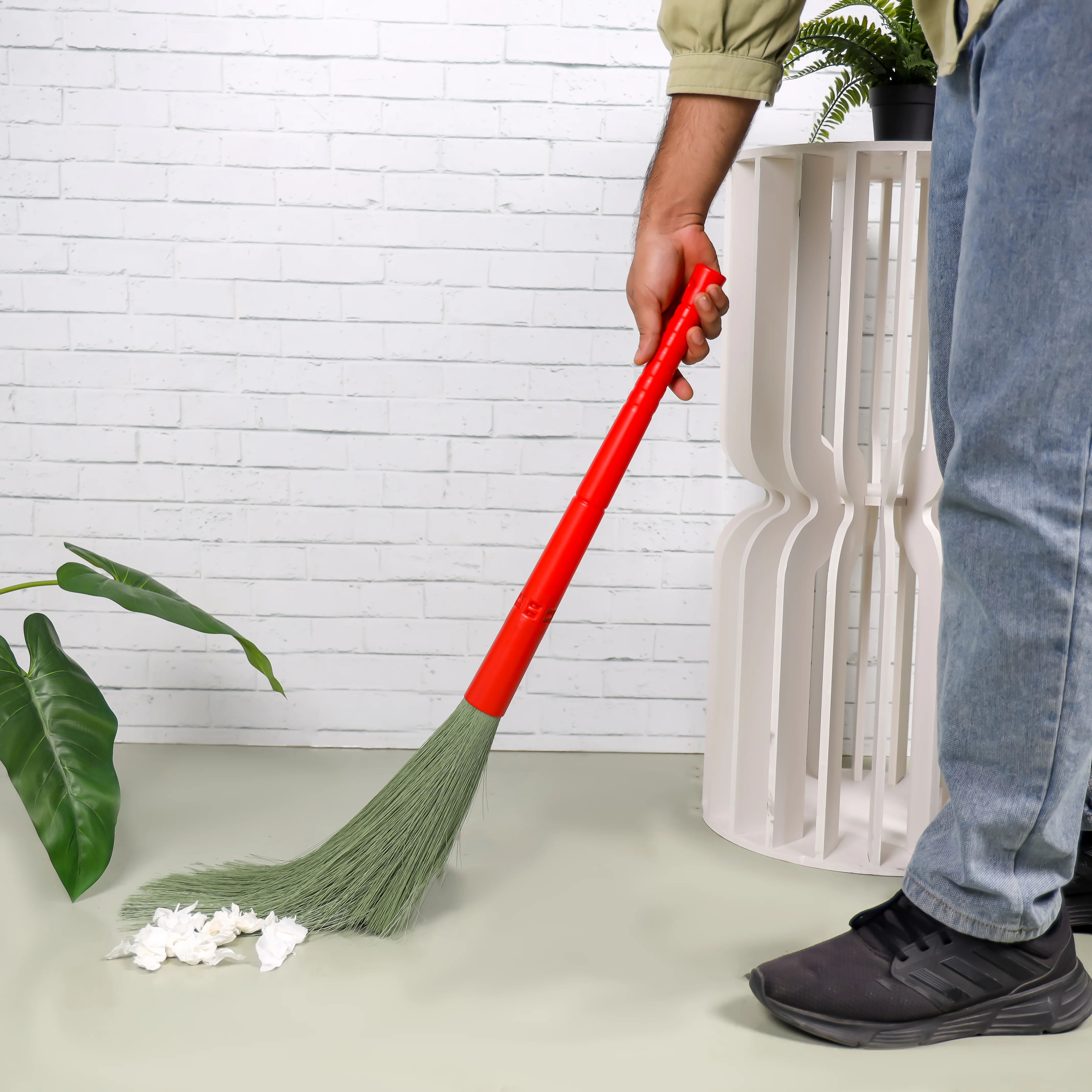 Delcasa DC2485 Nylon Dust Free Broom| features dual action wet & dry cleaning| Washable nylon bristles last longer than grass brooms with 120cm ergonomic handle| - Image 3