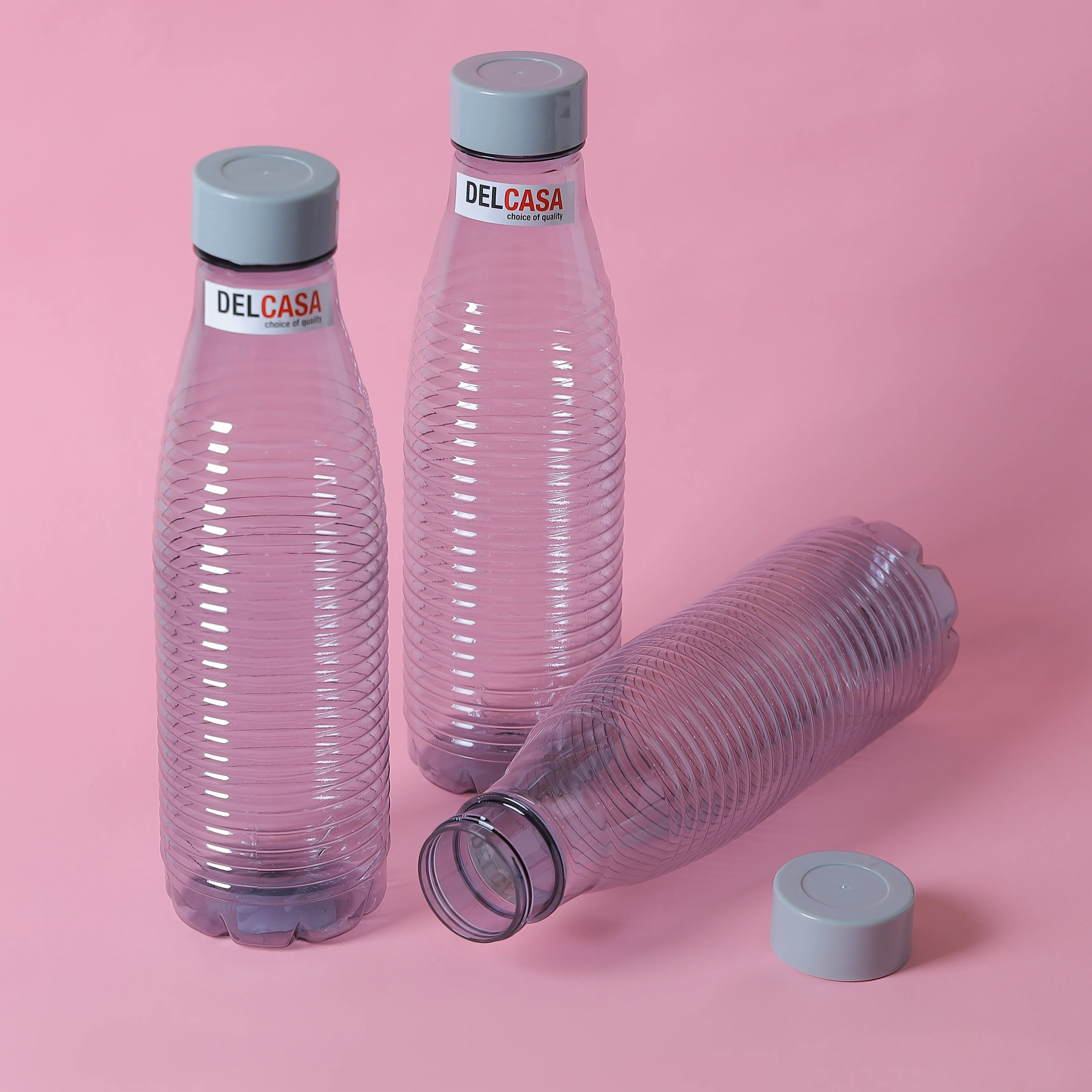 Delcasa DC2736 3PCS Spiral Water Bottle Set | made of durable PET, leak proof and freezer-safe| dishwasher friendly, lightweight, stylish, ideal for daily use| - Image 3
