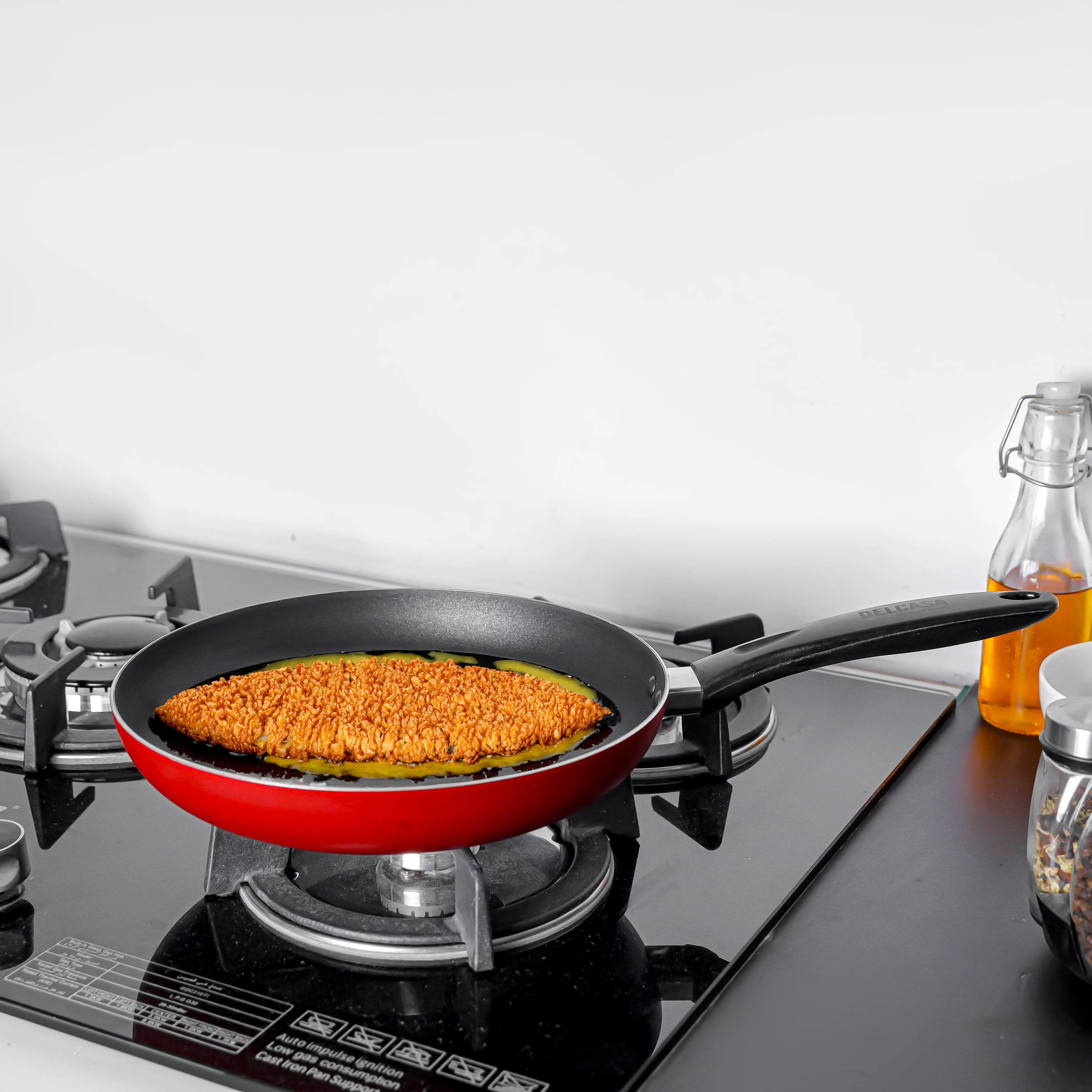 Delcasa DC2897 Nonstick Frypan| 26cm pan & nylon turner with double layer coating| aluminium body, heat resistant exterior and Bakelite handle for daily cooking| - Image 2