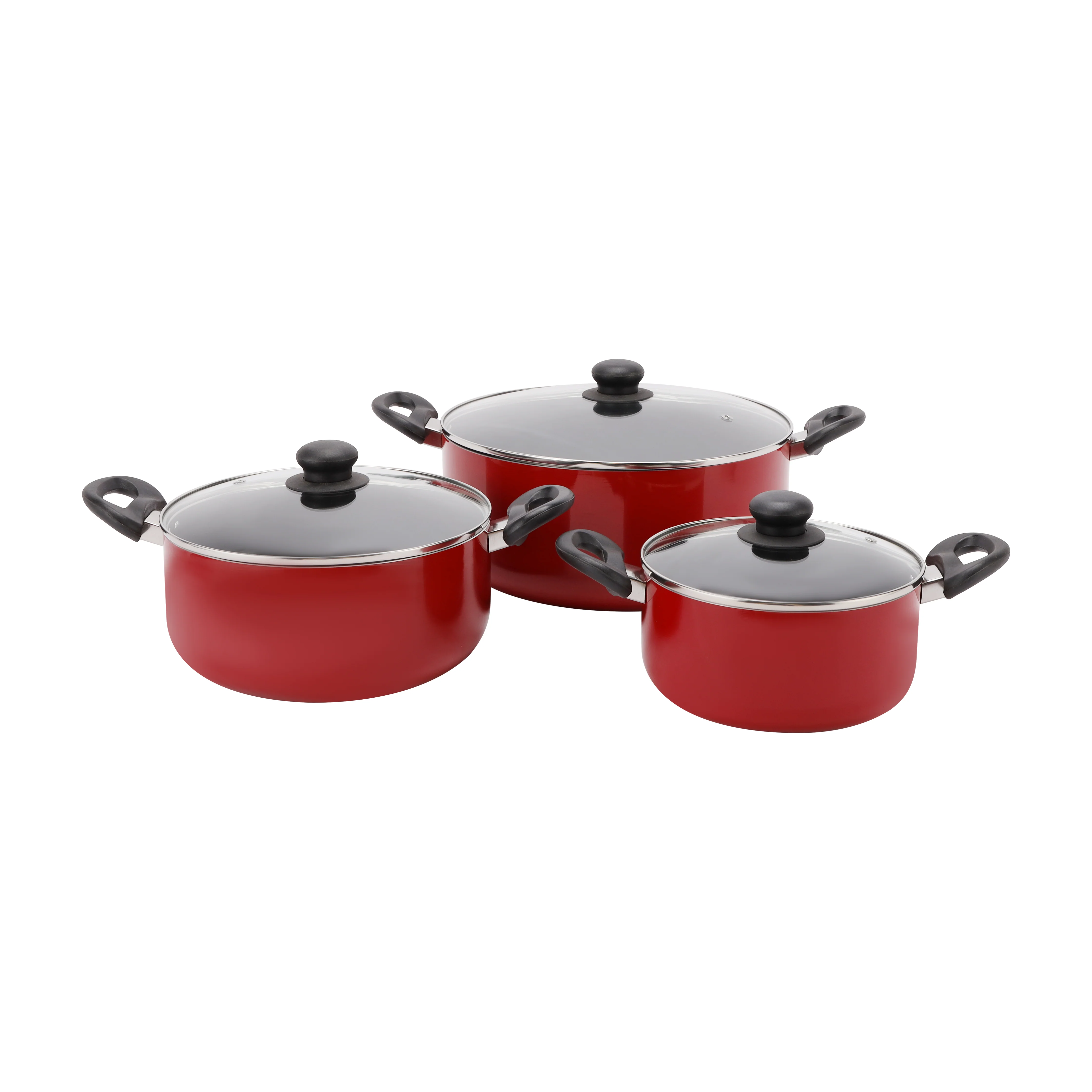 Delcasa DC2912 8PCS Non-Stick Aluminium Cookware Set| Glass Lids, durable 3-layer construction| induction compatible base, even heat distribution & easy cleaning| - Image 5
