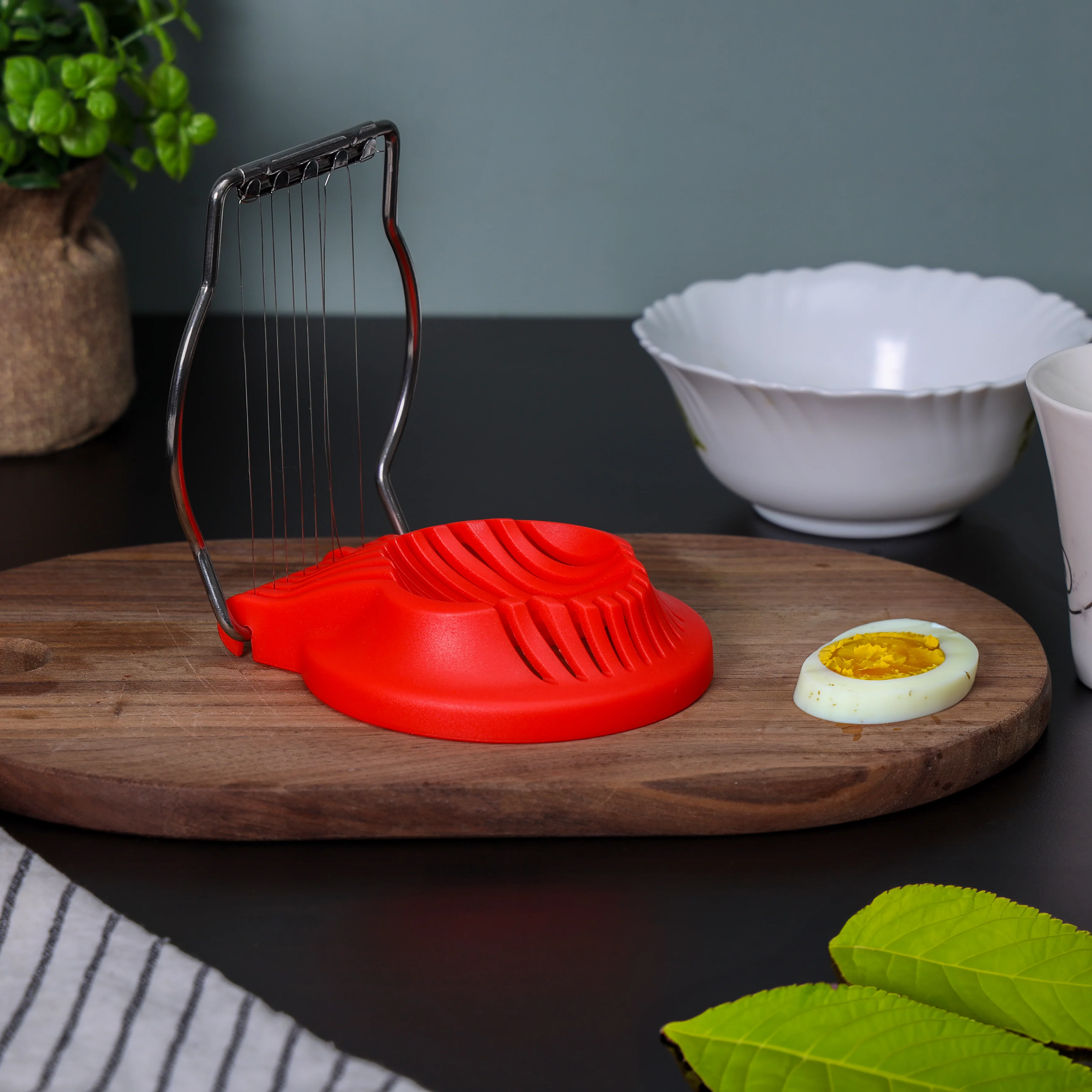 Delcasa DC2914 Egg Slicer| Multifunction PP & Stainless-Steel Slicer for quick and precise egg slicing| dishwasher-safe, compact and kitchen tool for daily use| - Image 3