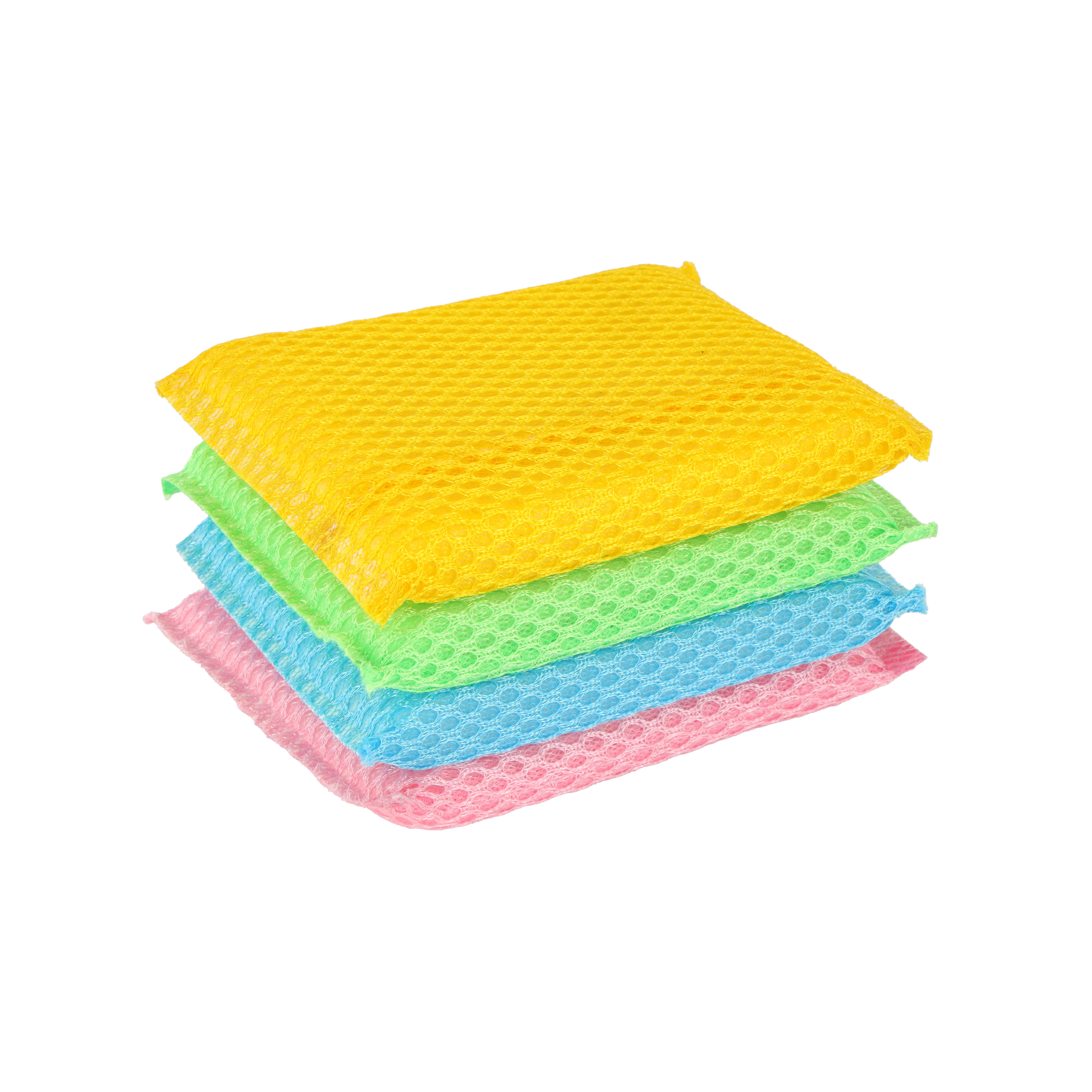 Delcasa DC3027 Kitchen Scouring Sponge Scrubbers| 4 PCS Multi-Purpose Sponge Set with Anti-Odor Polyester Material & Scratch-Free Cleaning for Daily Kitchen Use|