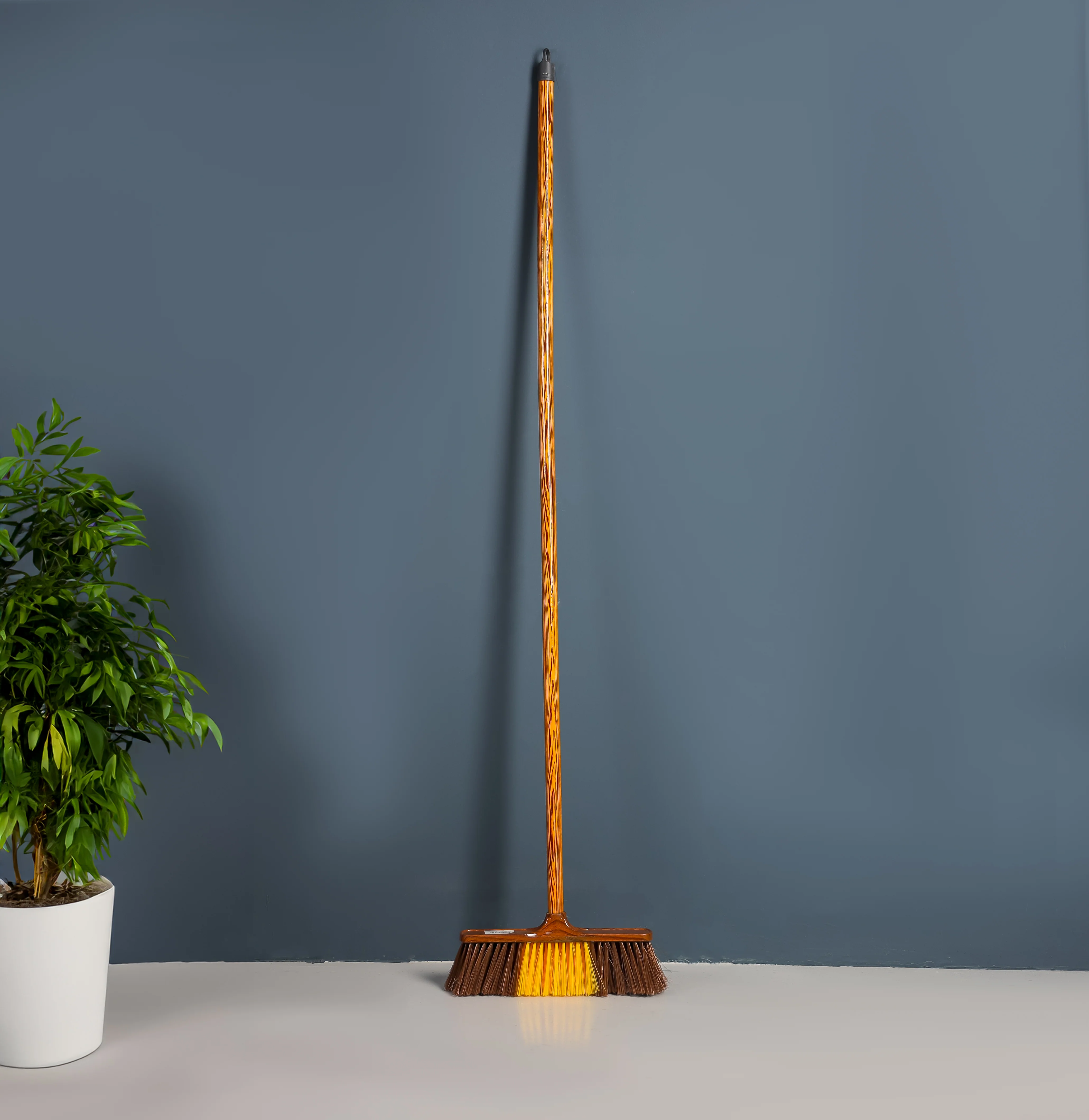 Delcasa DC3117 Floor Broom with Wooden Stick| Durable Construction, Hard Bristle Broom with Long Sturdy Rod| Superior Multi-Surface & Cleaning for Everyday Use| - Image 2