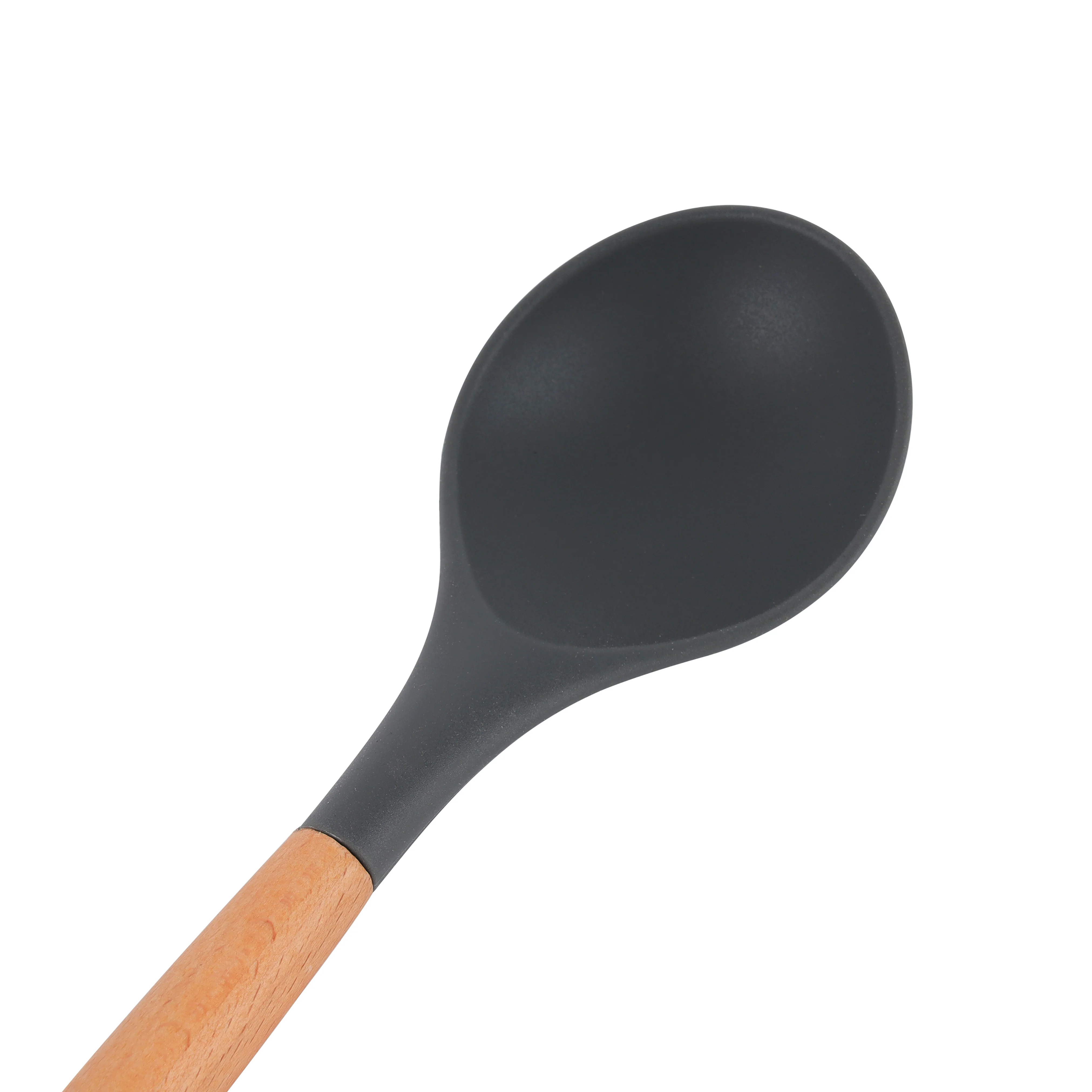 Delcasa DC3170 Silicone Spoon| features premium silicone head with wooden handle| lightweight odor-resistant design & easy-clean construction for daily cooking| - Image 5