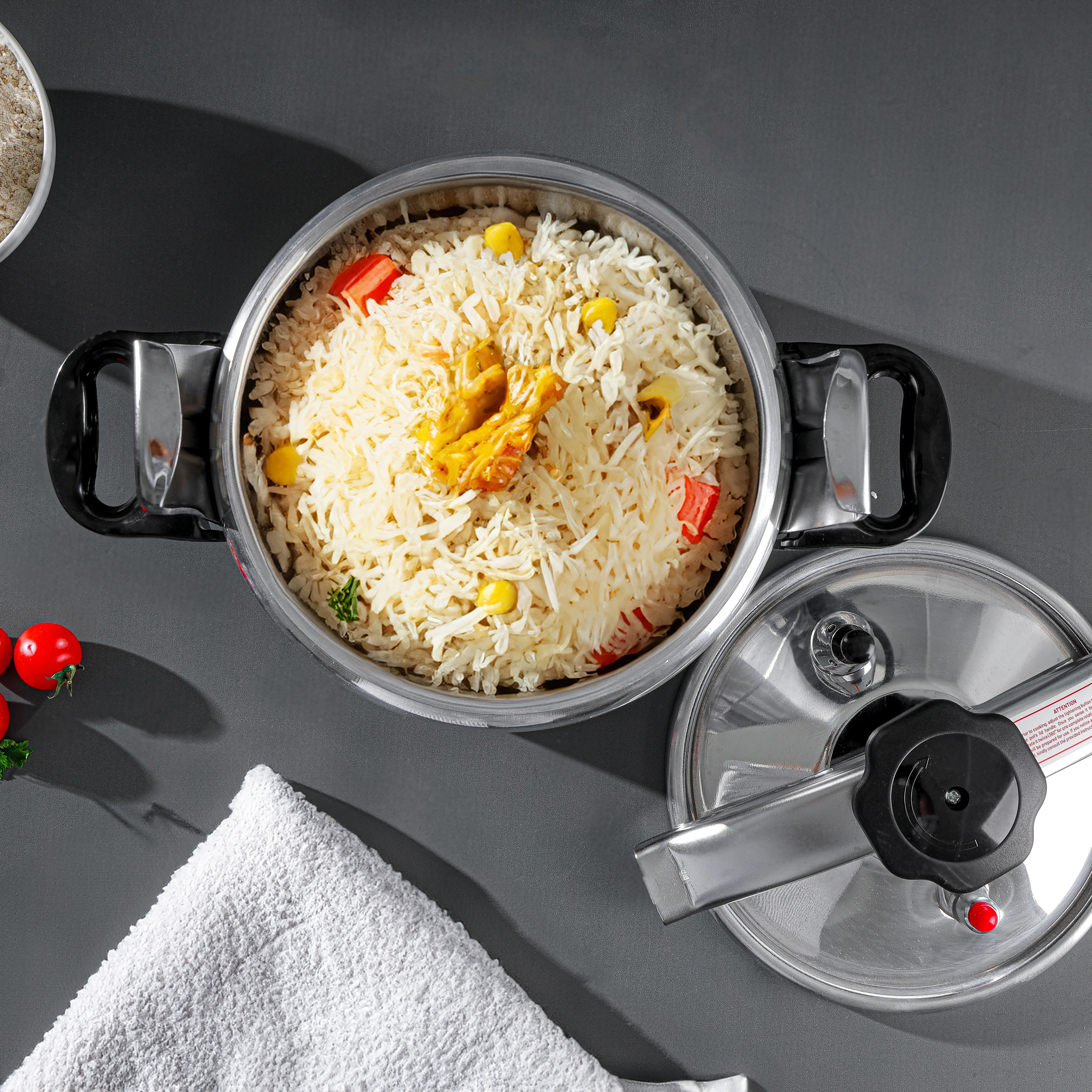 Delcasa DC3199 5L Aluminium Pressure Cooker| heavy-duty body, advanced safety system & durable valve| silicone sealing ring, pressure indicator for fast & safe| - Image 3