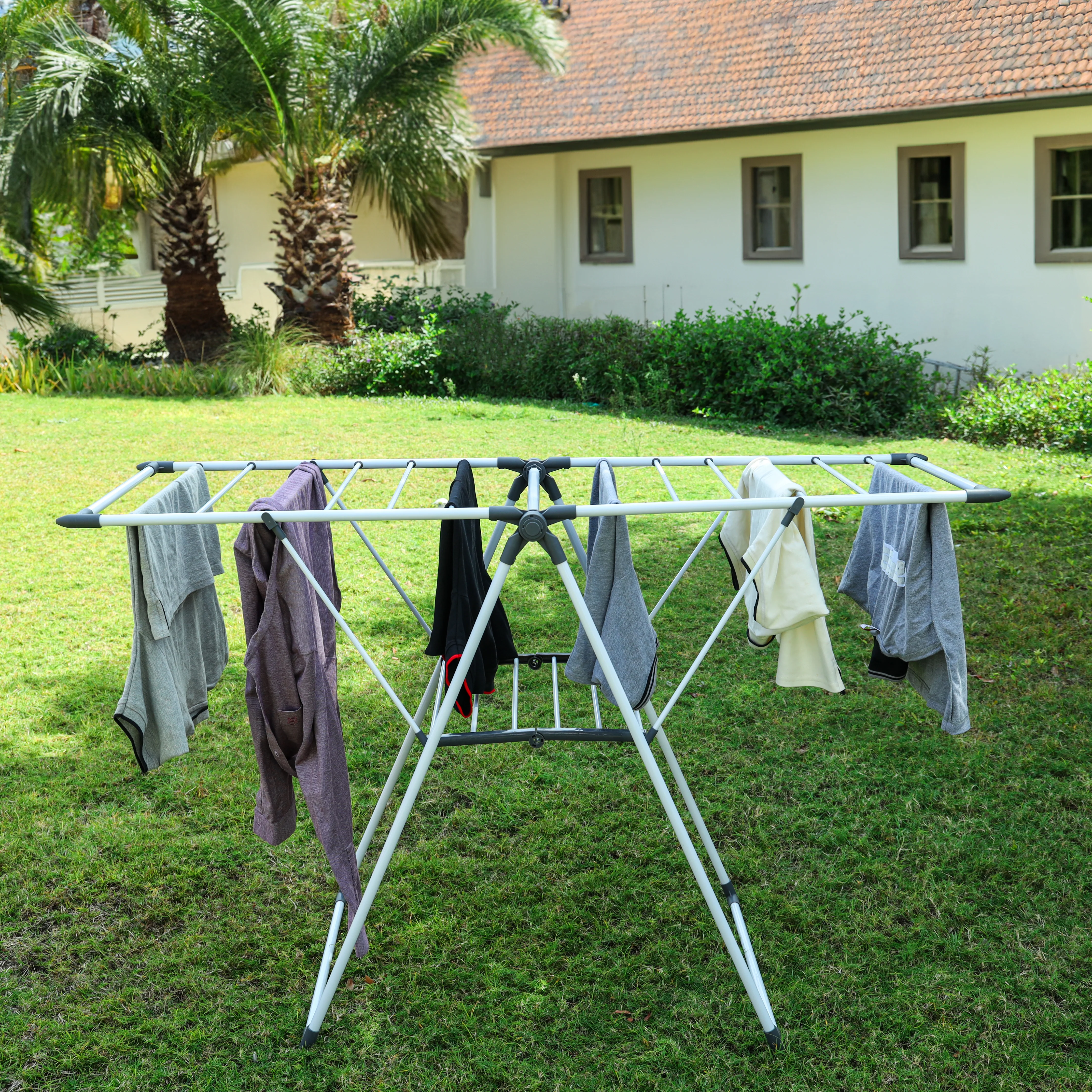 Delcasa DC3209 HangTime Cloth Dryer| 16M drying space and foldable rust-proof steel frame| multi-position arms, sturdy design, ideal for indoor and outdoor use| - Image 4