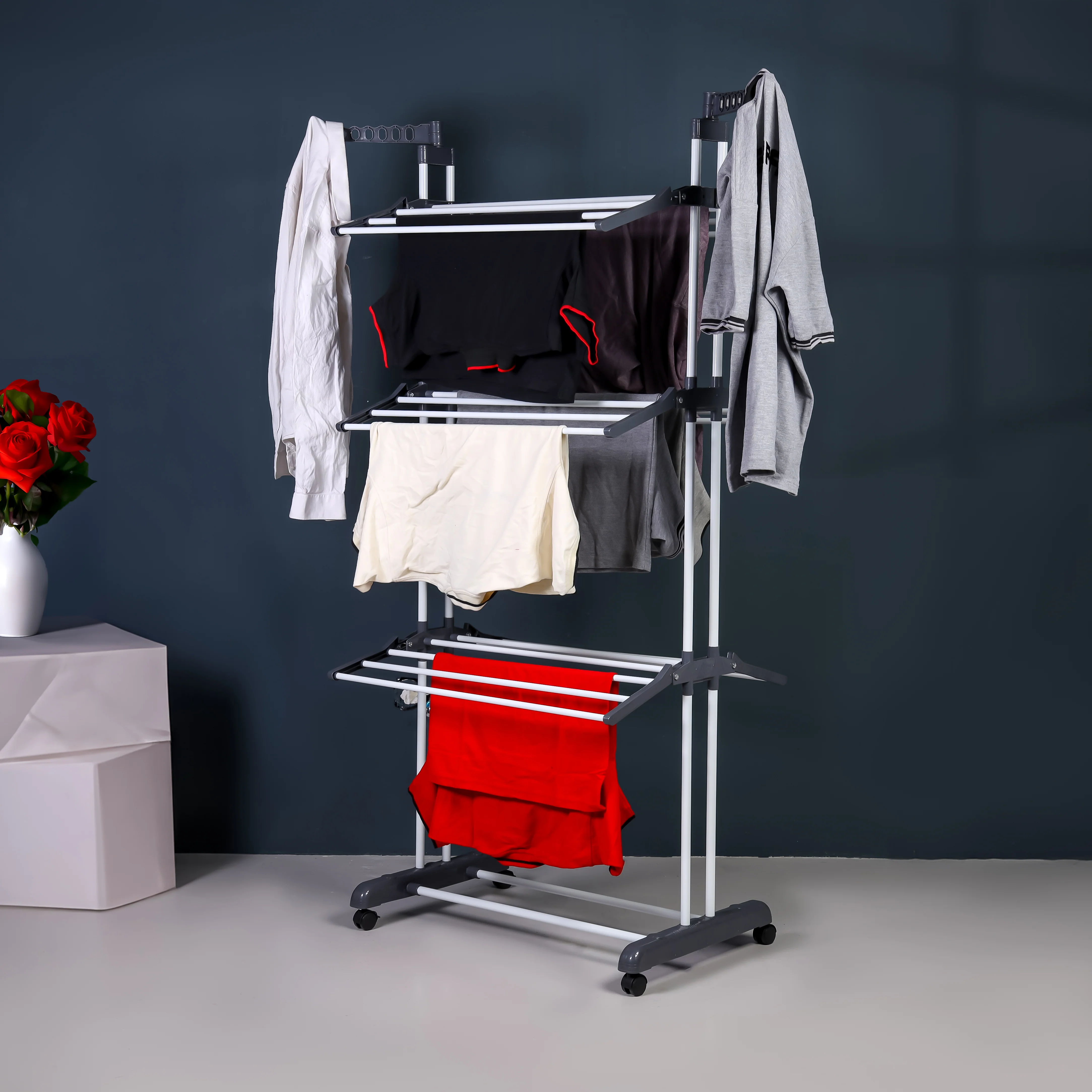 Delcasa DC3210 3-Tier Garment Rack| 22M drying space with foldable design and rust-proof steel frame| smooth wheels, and 15kg capacity for indoor & outdoor use| - Image 5