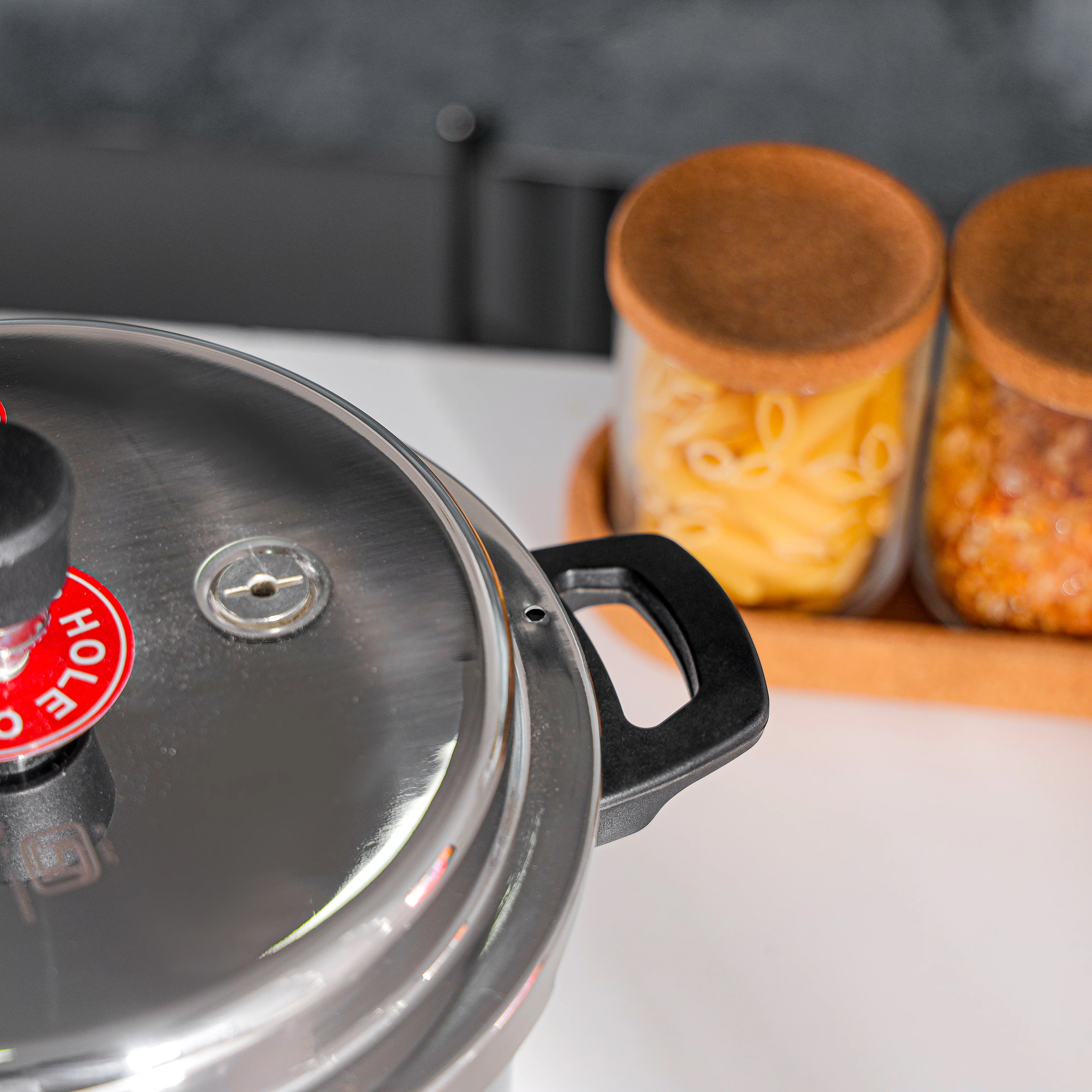 Delcasa DC3305 5L Stainless Steel Pressure Cooker| sandwich bottom for even heating & Induction compatible| anti-implosion lid & strong handle for safe cooking| - Image 4