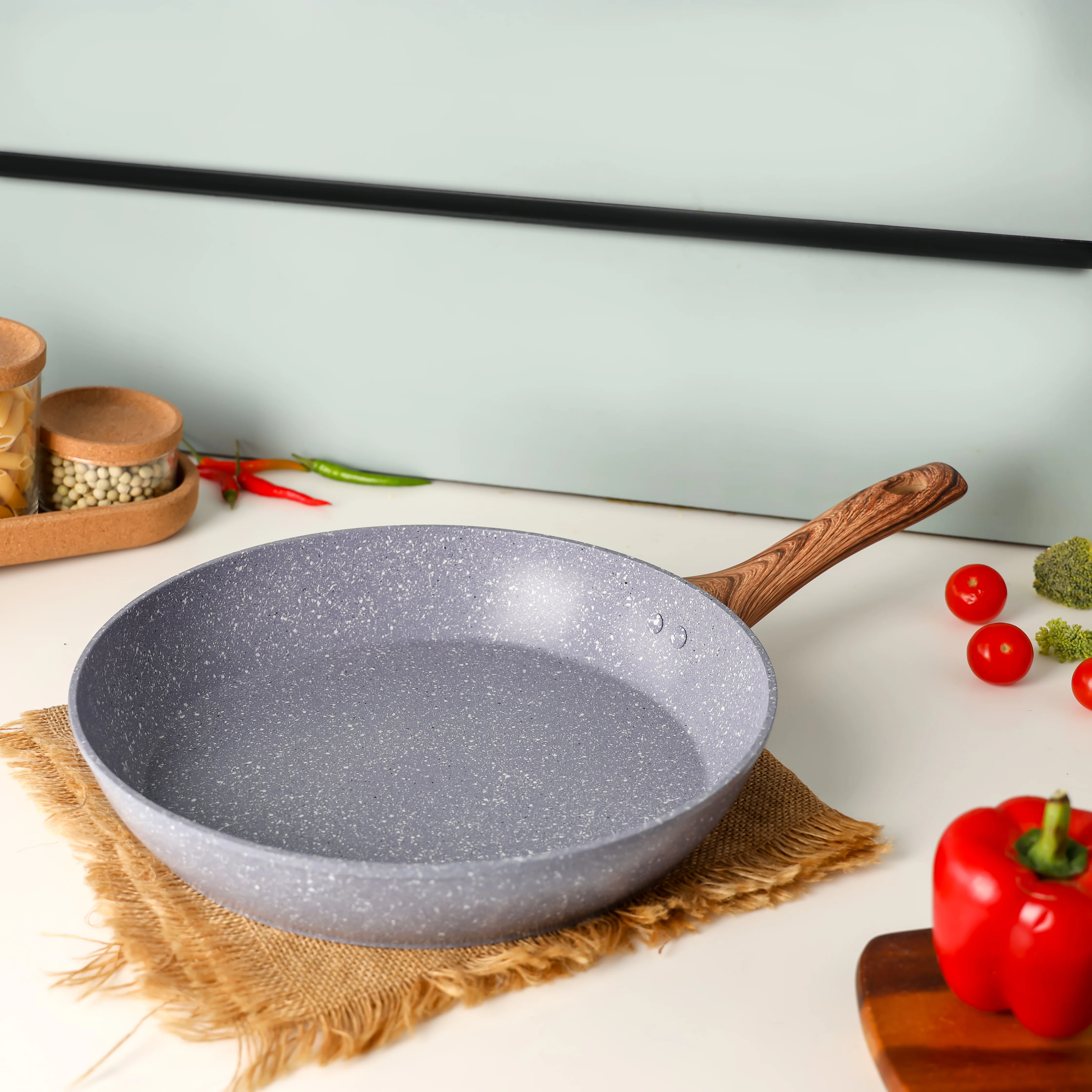 Delcasa DC3323 Granite Coated Frypan| durable 5-layer construction, non-stick surface and induction compatible base| soft-touch handle for efficient daily uses| - Image 4