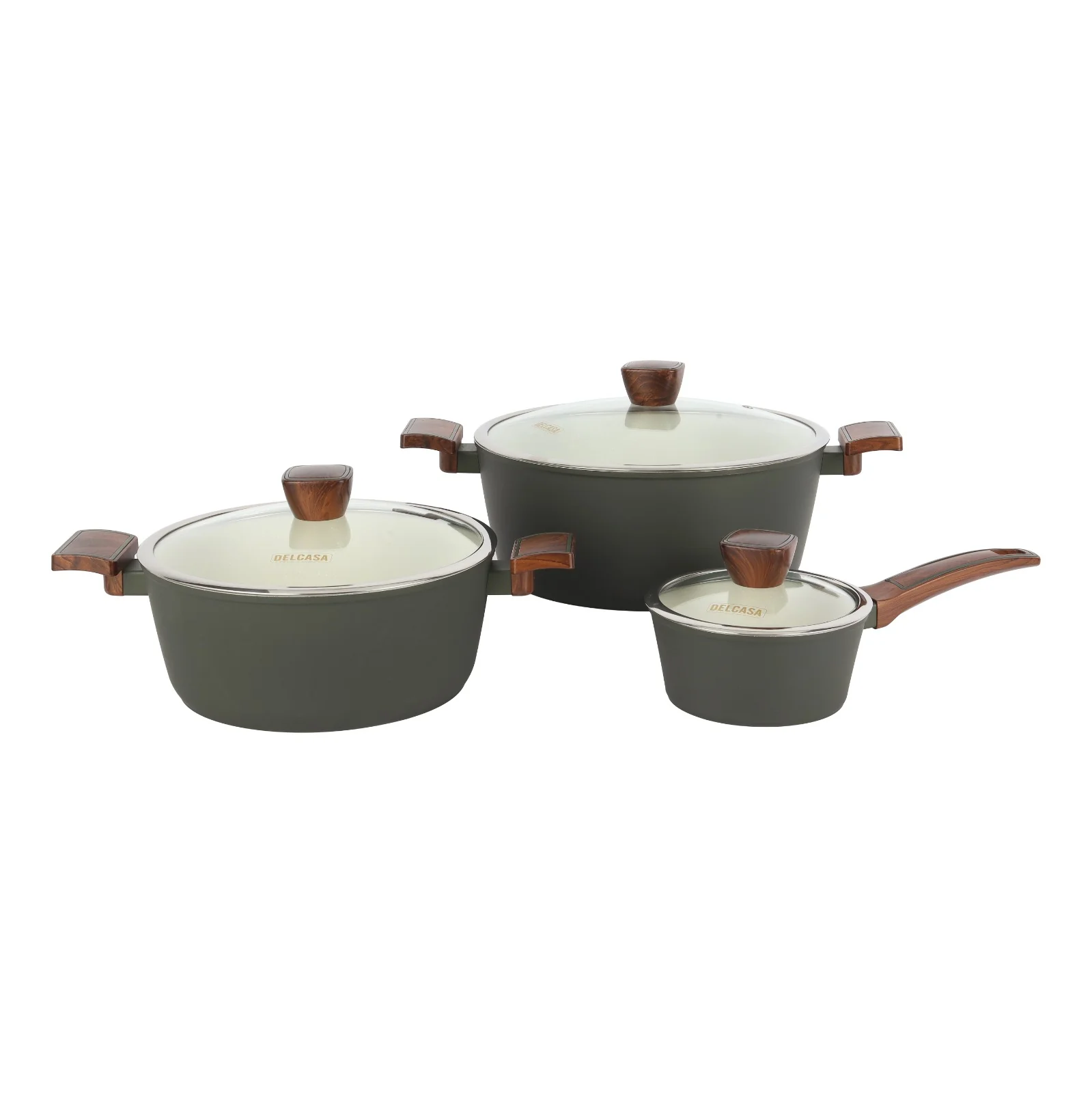 Delcasa DC3435 9PCS Ceramic Coated Cookware Set| non-stick surface, forged aluminum body & induction compatible base| durable, essential pots & pans for cooking| - Image 5