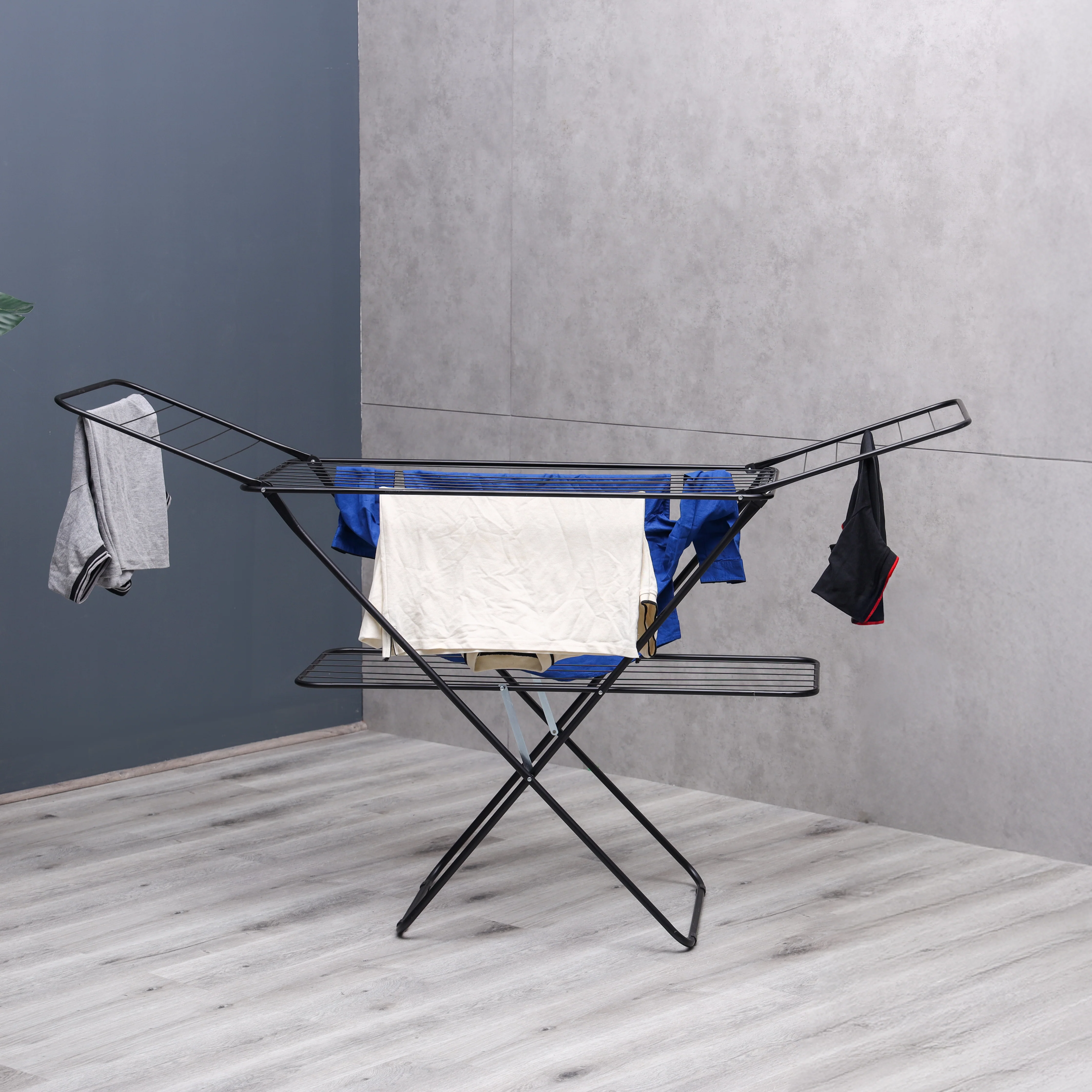 Delcasa DC3584 2-Tier Cloth Drying Rack | Space Saving Laundry Stand Foldable Indoor Outdoor Rack| 27M Drying Capacity, Durable Steel Frame & Easy Storage Rack| - Image 3