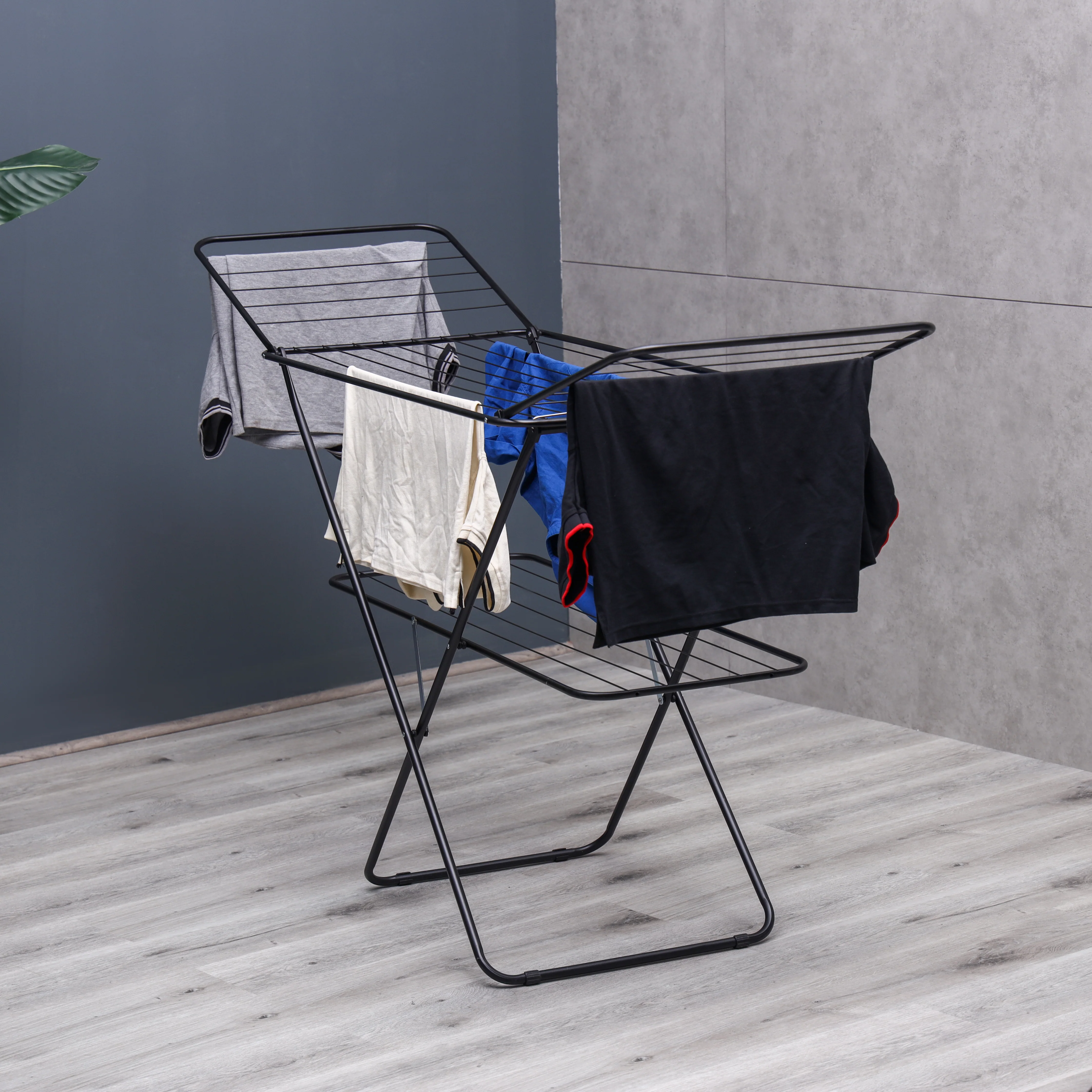 Delcasa DC3584 2-Tier Cloth Drying Rack | Space Saving Laundry Stand Foldable Indoor Outdoor Rack| 27M Drying Capacity, Durable Steel Frame & Easy Storage Rack| - Image 4