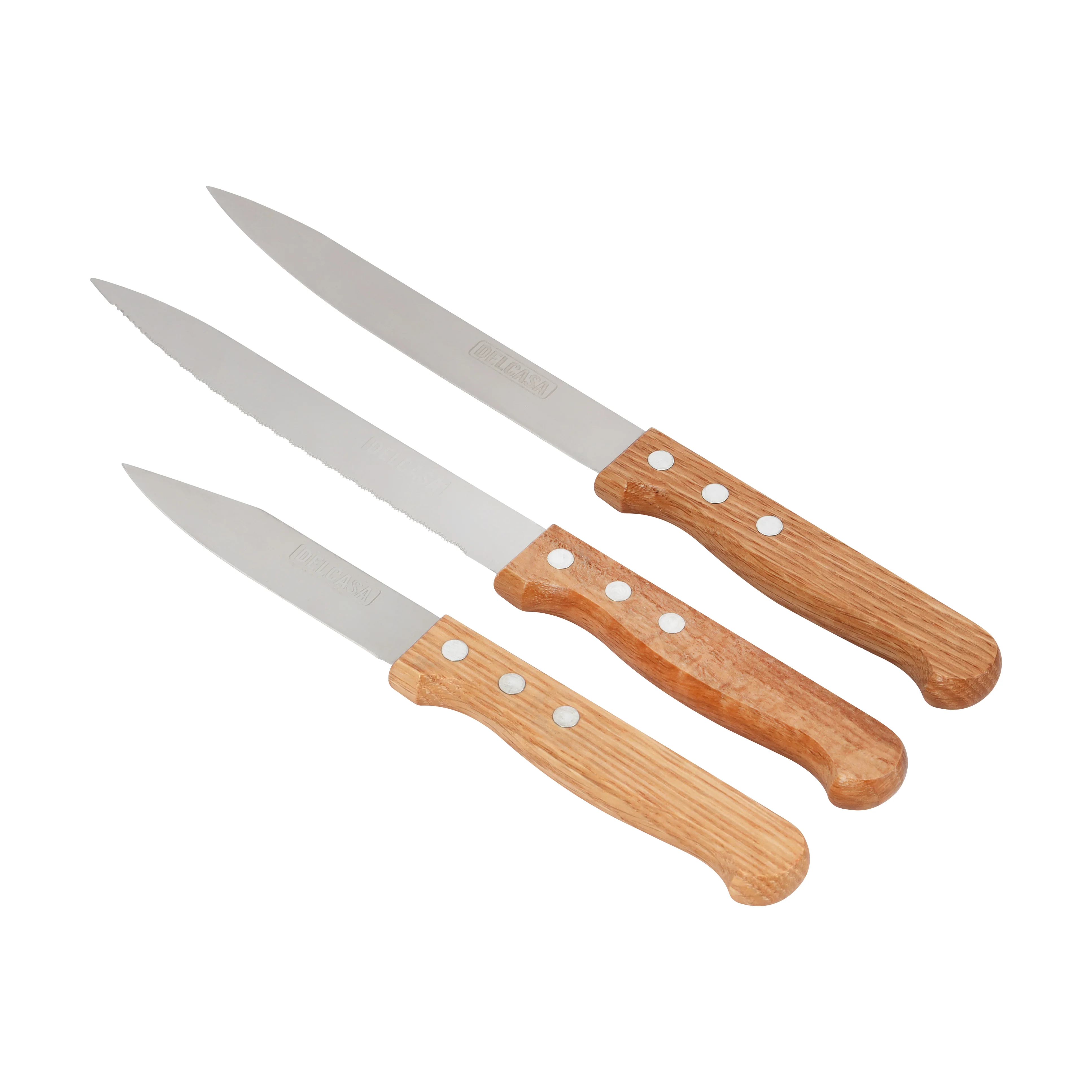 Delcasa DC3792 7PCS Knife Set| wooden holder with chef knife, slicer knife, utility knife, steak knife and paring knife| kitchen scissors with ergonomic design| - Image 3