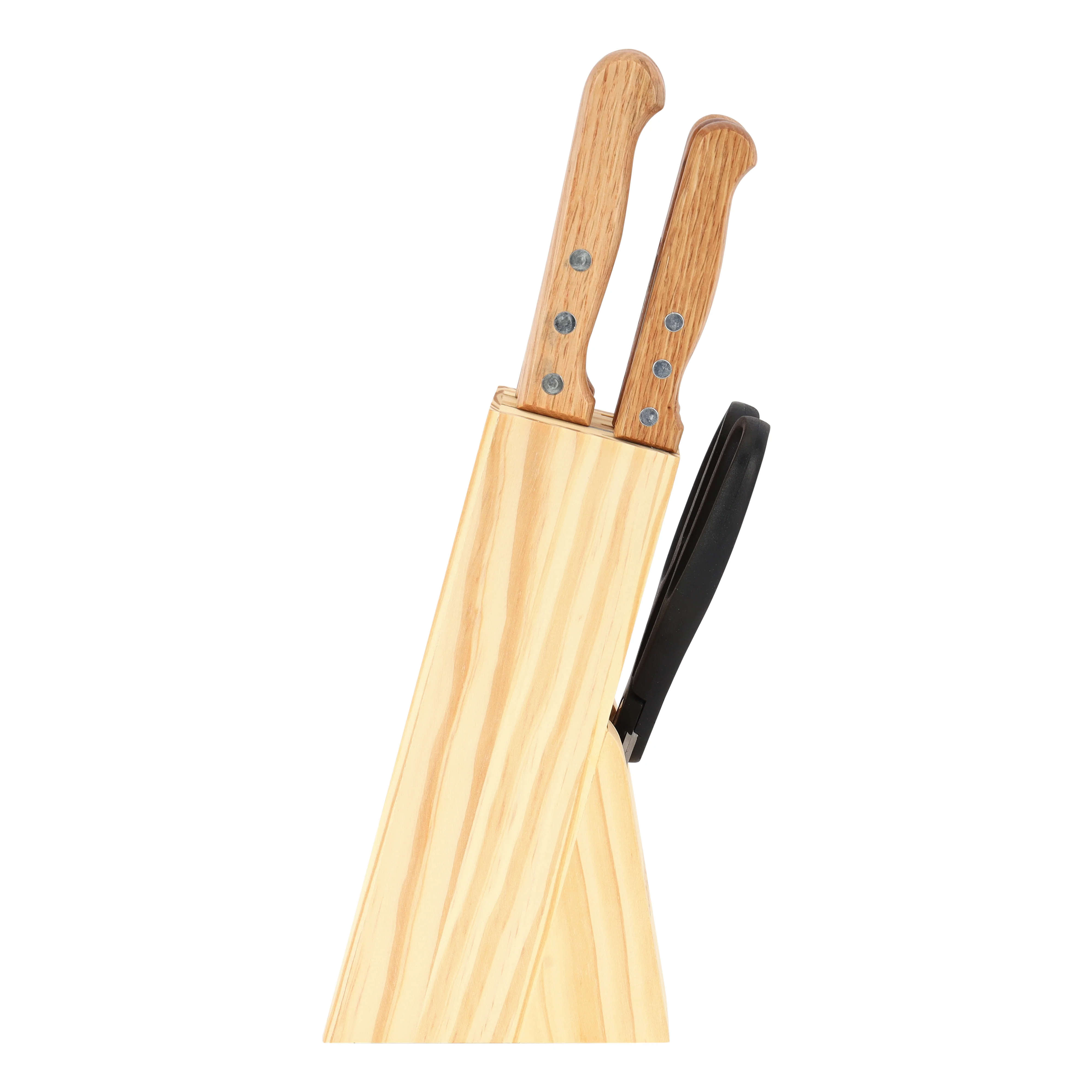 Delcasa DC3792 7PCS Knife Set| wooden holder with chef knife, slicer knife, utility knife, steak knife and paring knife| kitchen scissors with ergonomic design| - Image 4