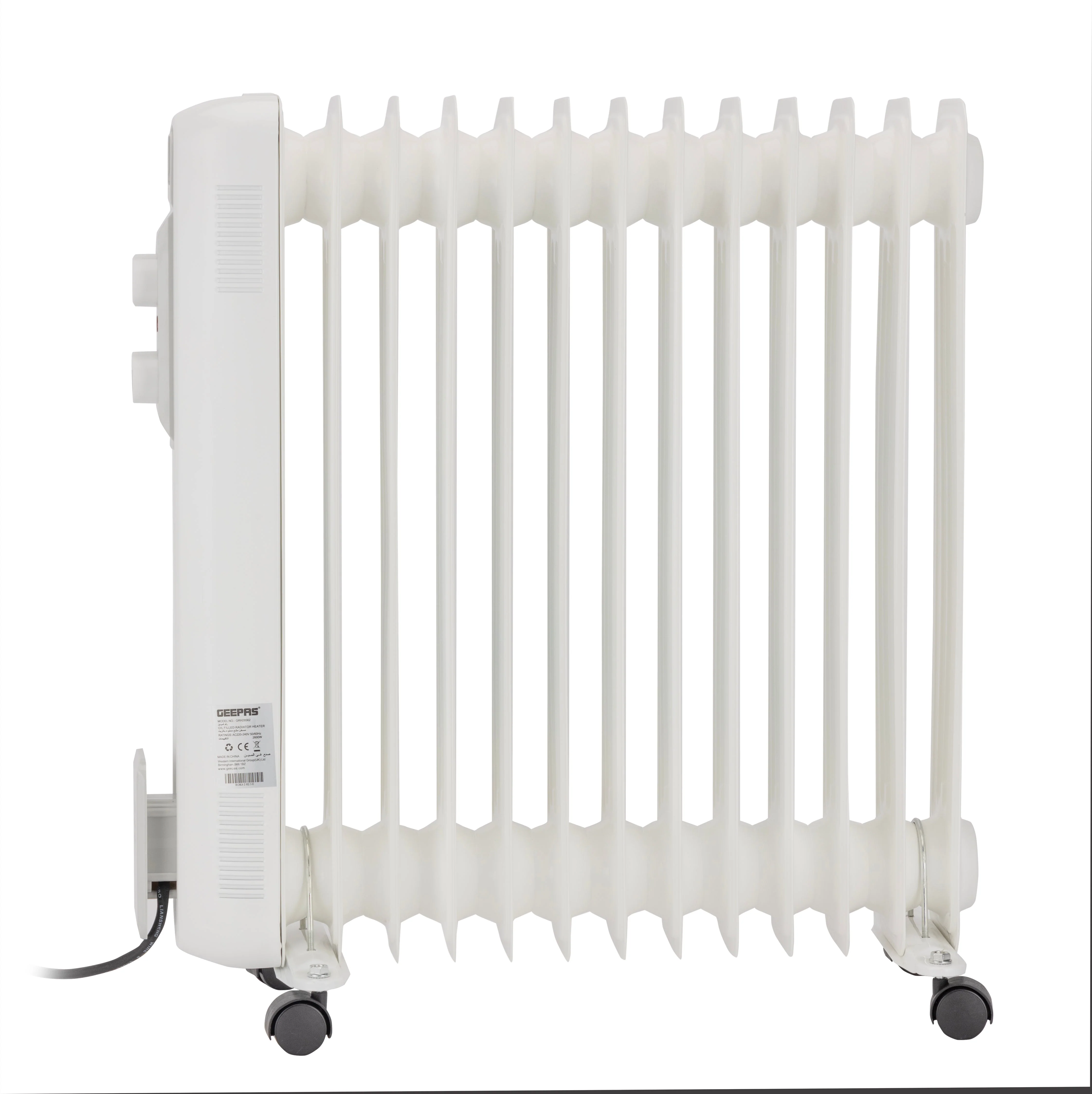 Geepas GRH28562 Oil Filled Radiator Heater| 13 Fins| 1100W/1500W/2600W Adjustable Thermostat| Thermal Cut-Off| Silent Operation & Safety Tip-Over Switch| 2 Years Warranty - Image 4
